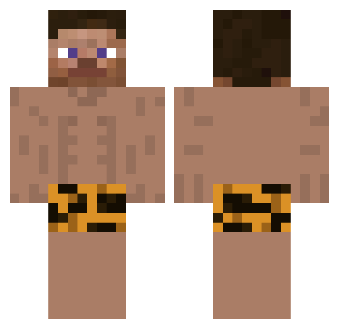 Ou0 Minecraft skin, front and back view