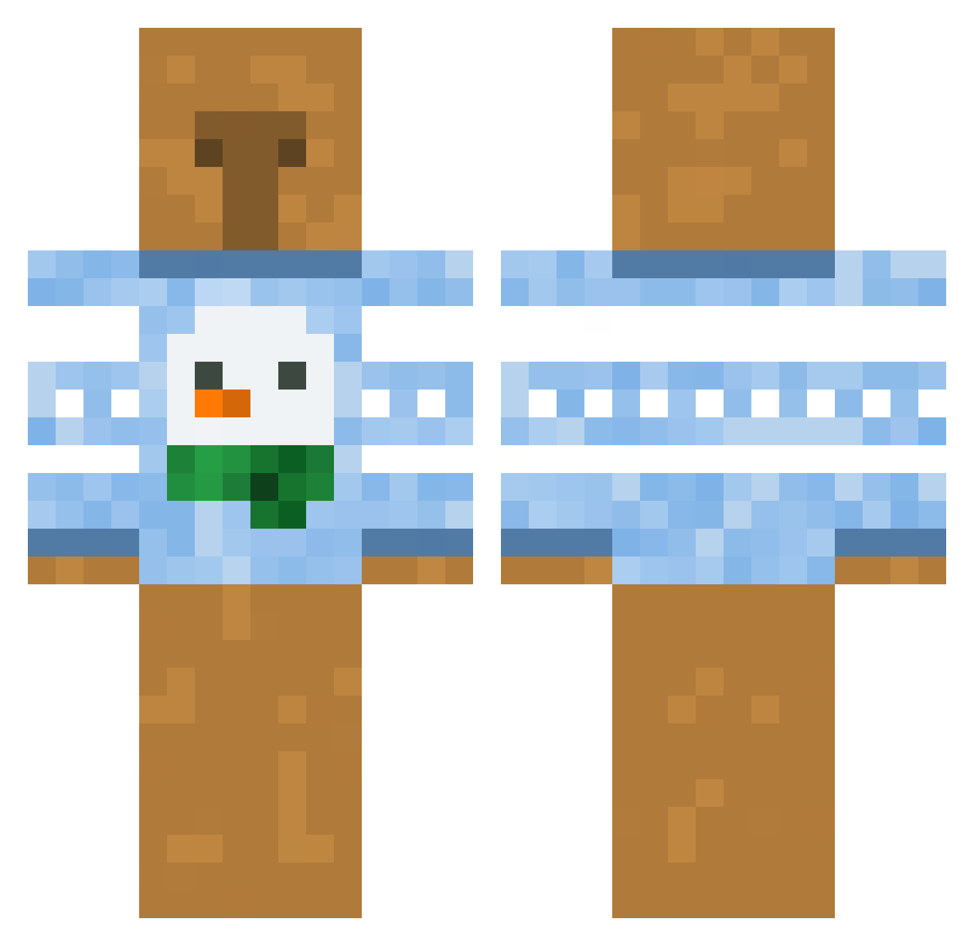 WaiiDe Minecraft skin, front and back view