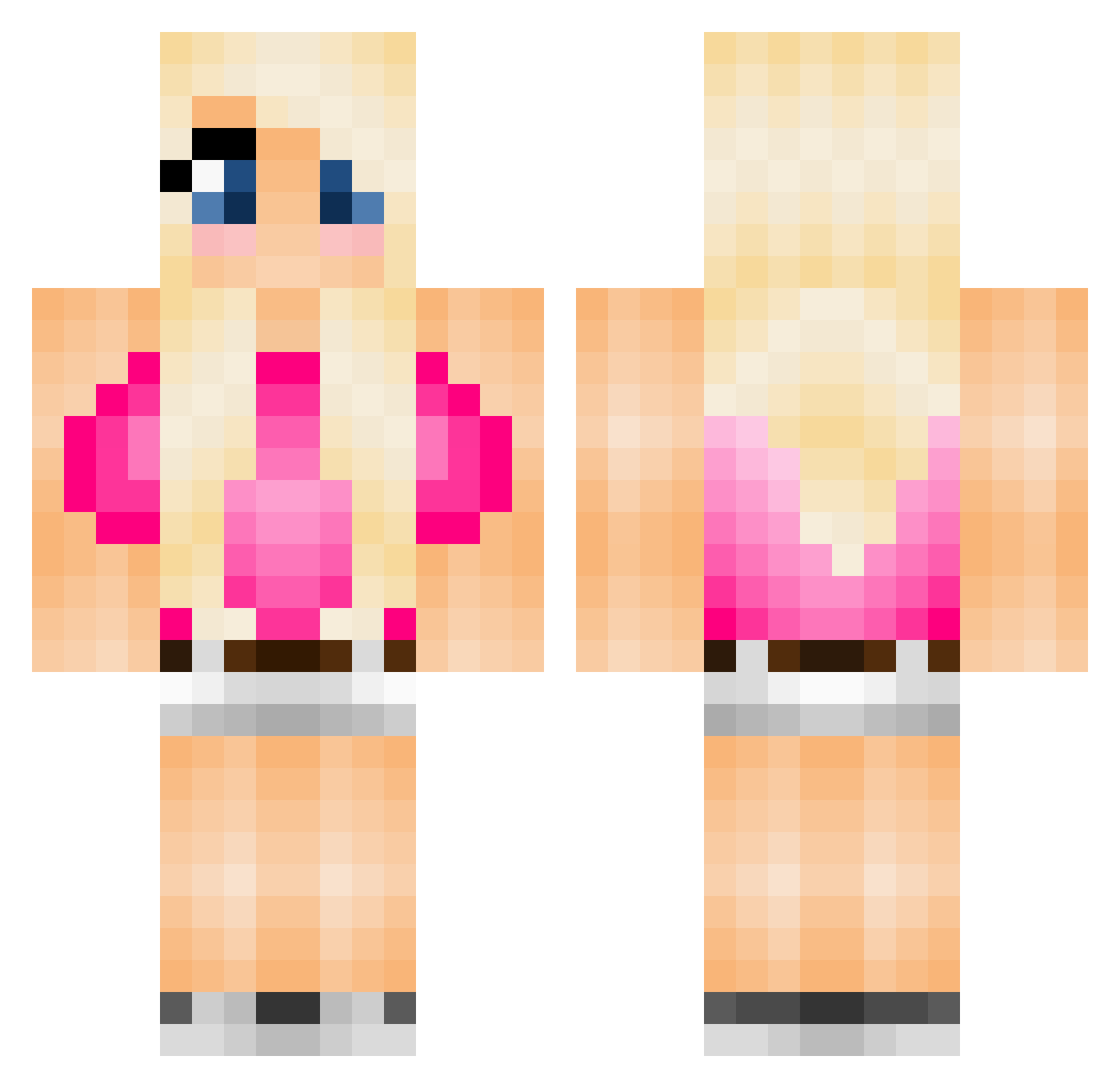 clunkers Minecraft skin, front and back view