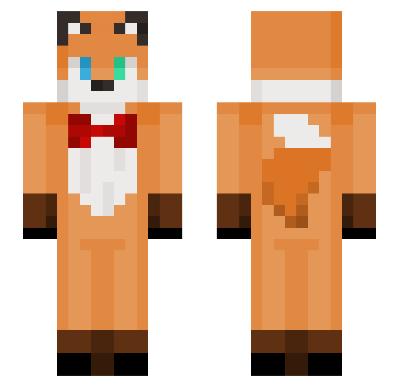 Dowark Minecraft skin, front and back view