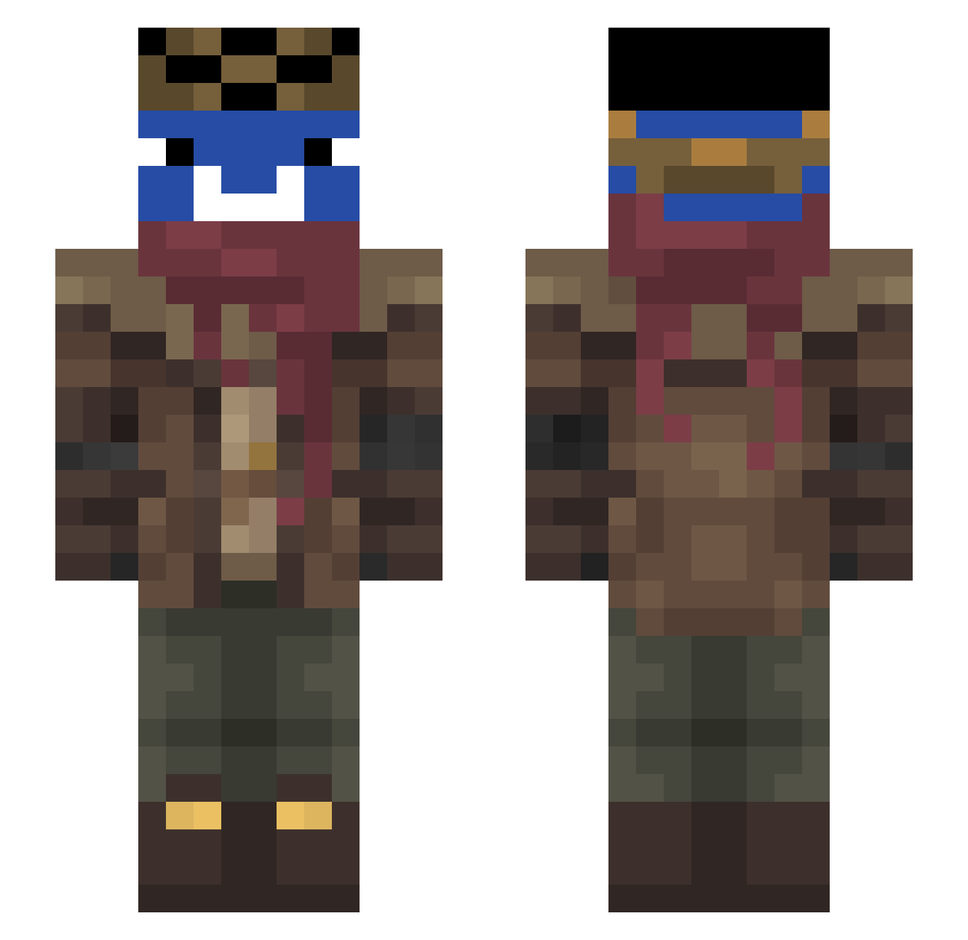 L3zDrAk Minecraft skin, front and back view