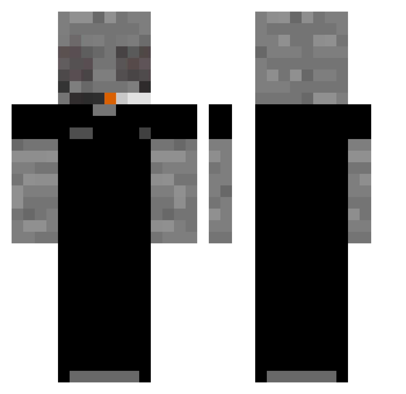 qttl Minecraft skin, front and back view
