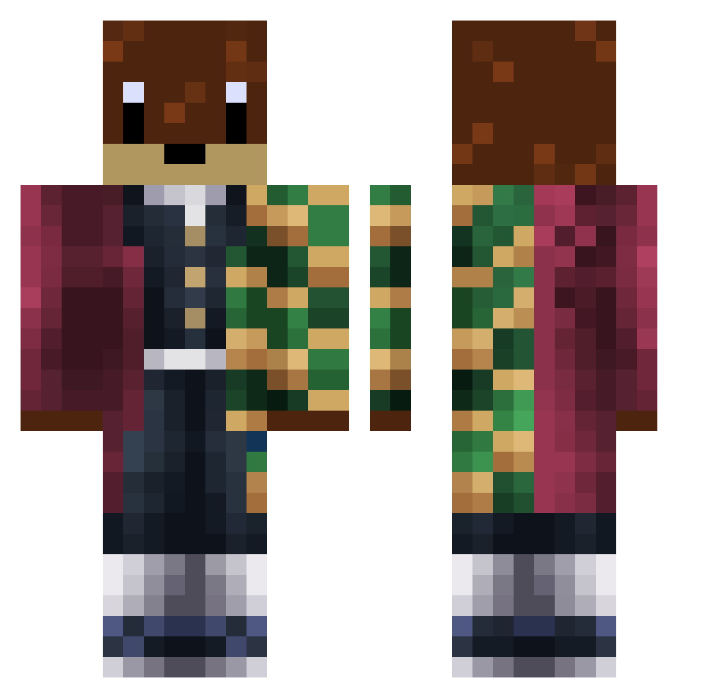 JellyOnMyBelly Minecraft skin, front and back view