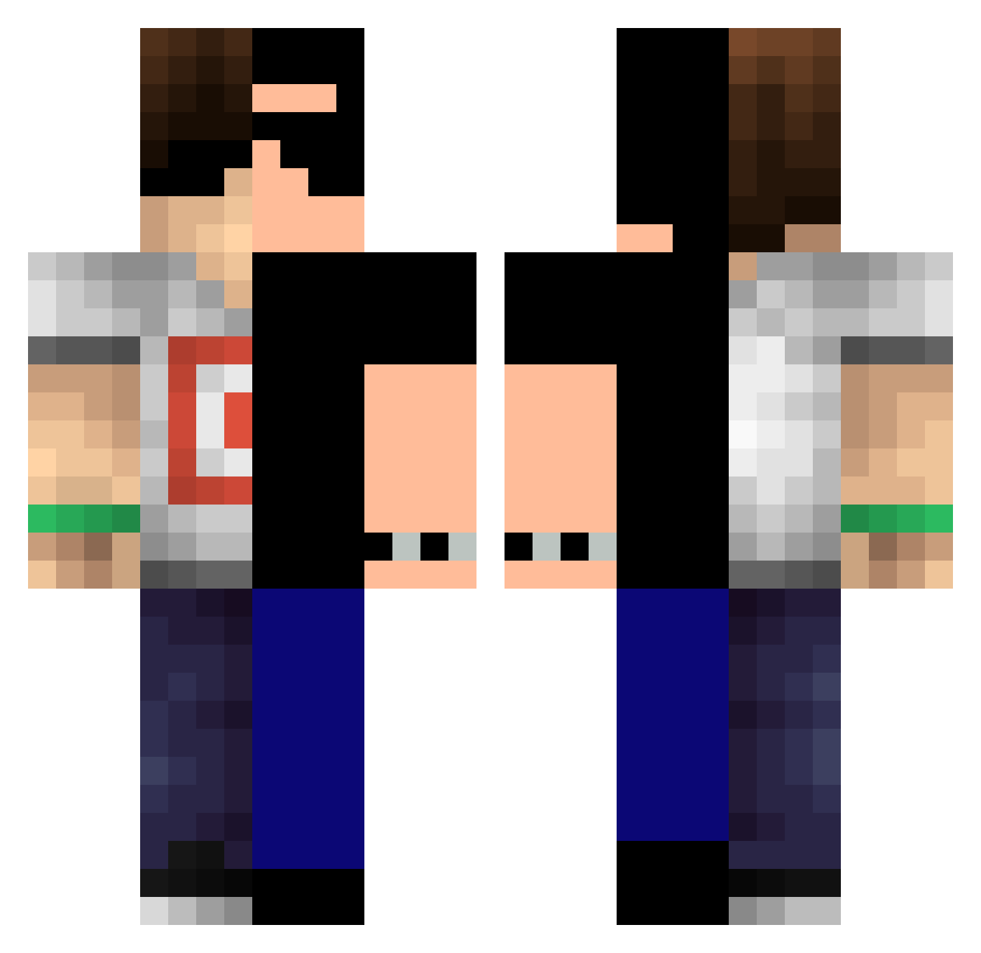 JIYANARAM Minecraft skin, front and back view