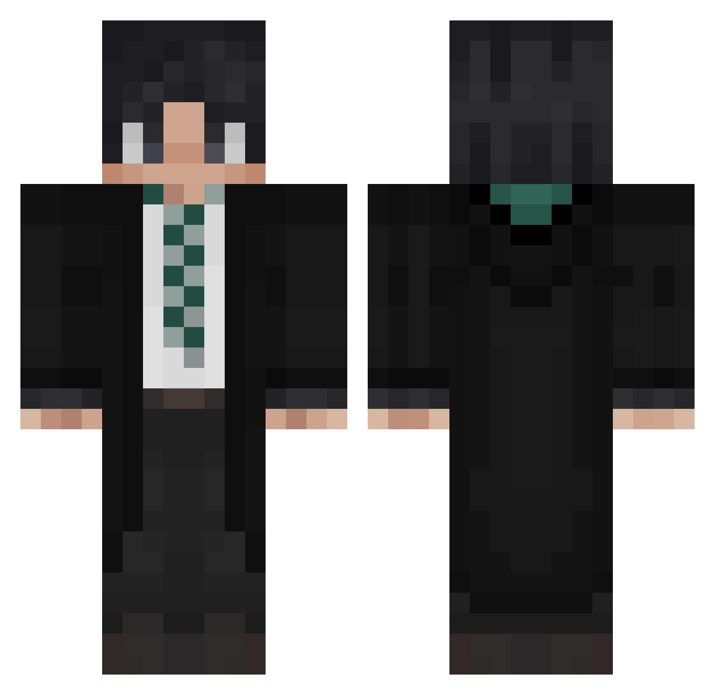 vitroxi Minecraft skin, front and back view