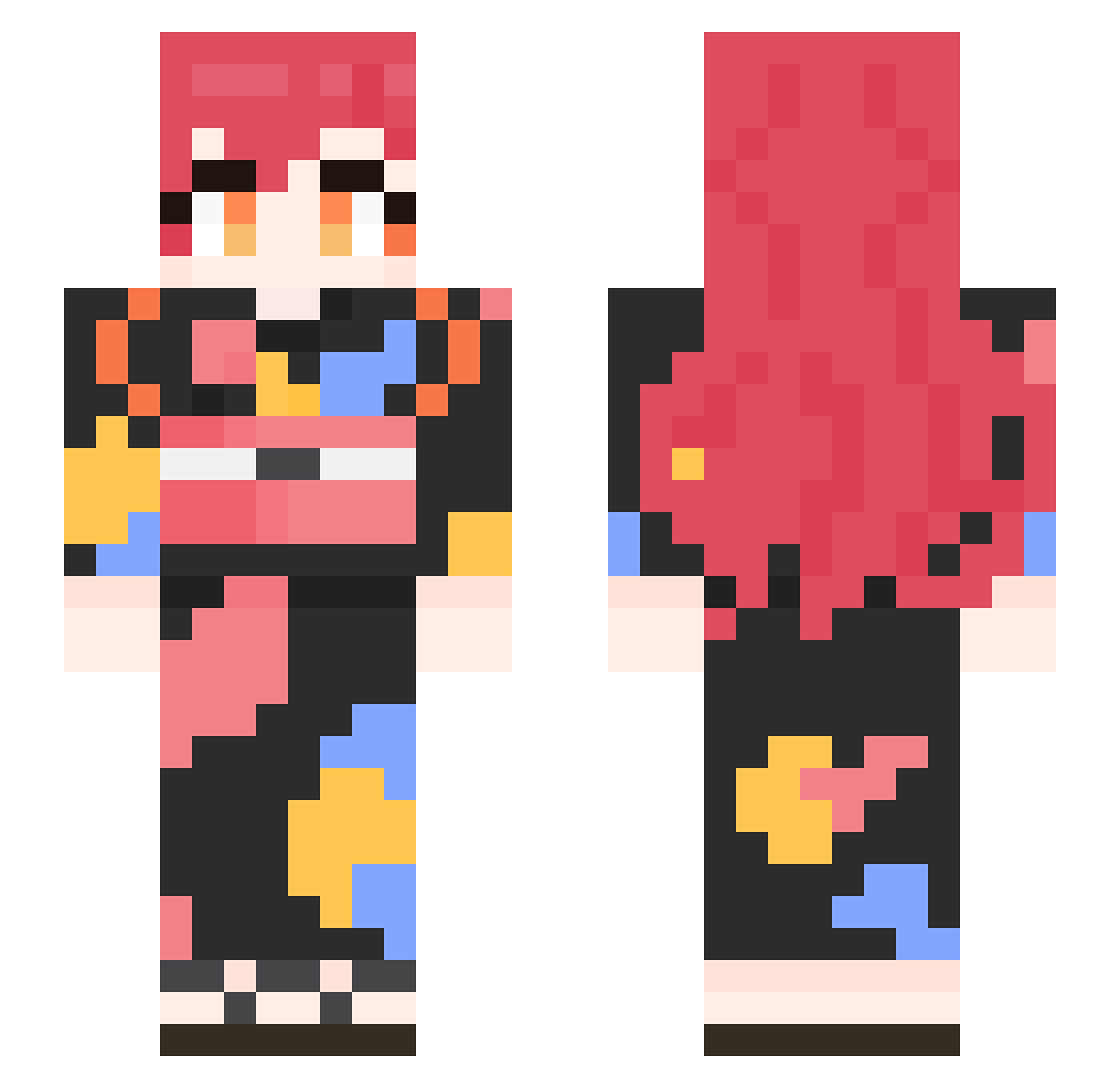 joyfulkoko Minecraft skin, front and back view