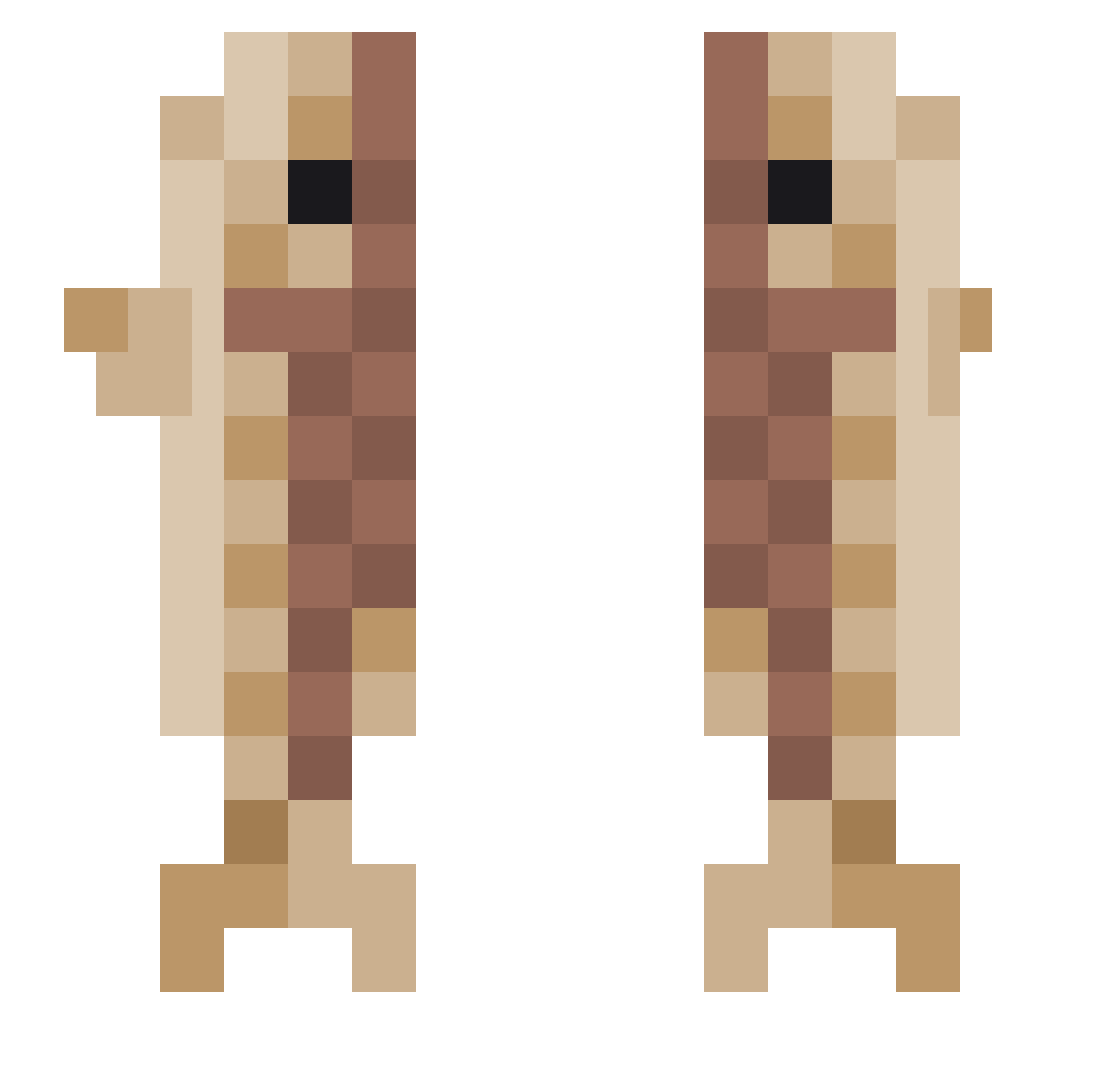 Pog1rom Minecraft skin, front and back view