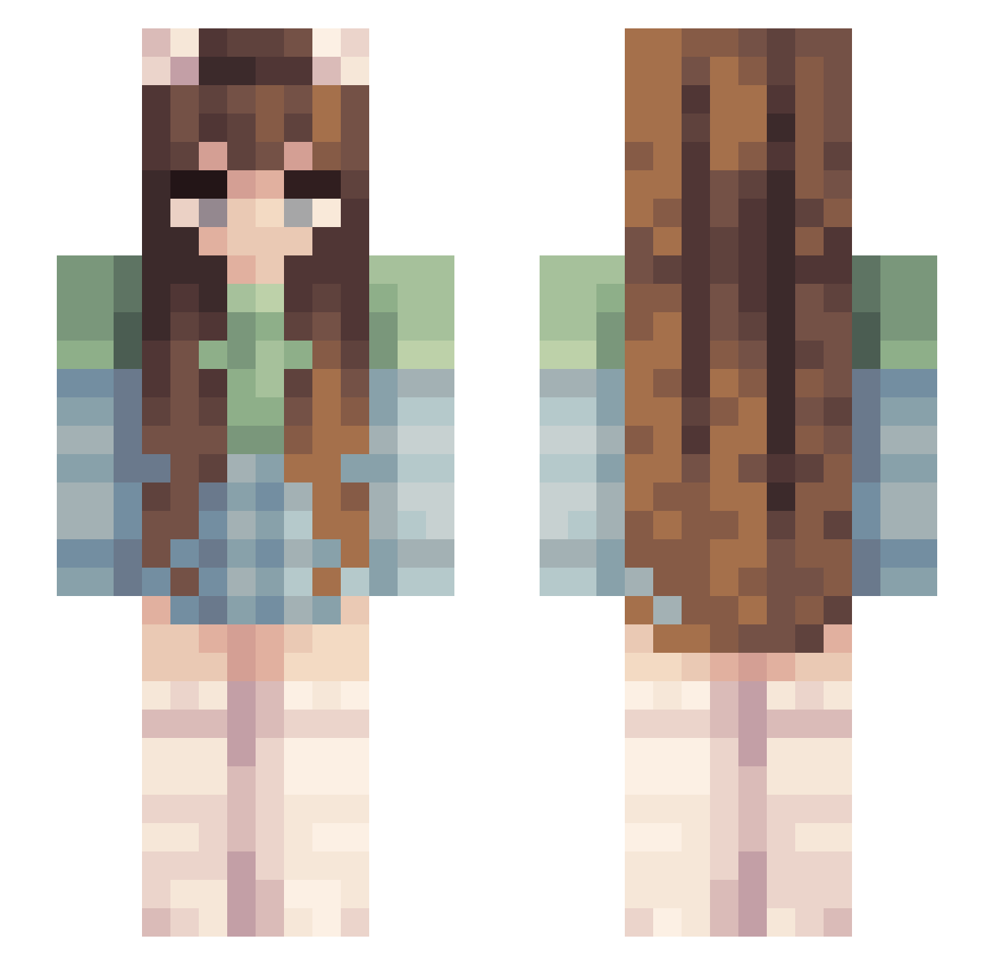BingBongBigDong Minecraft skin, front and back view