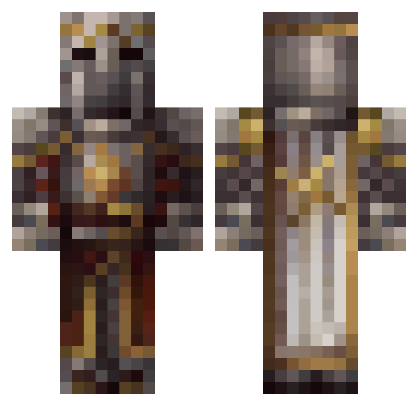 GroundPotato5 Minecraft skin, front and back view