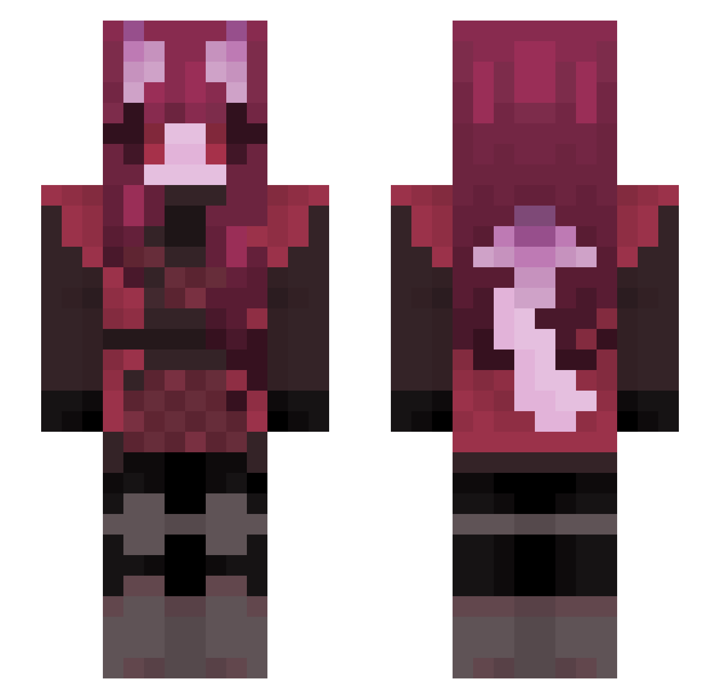 Slush2473 Minecraft skin, front and back view