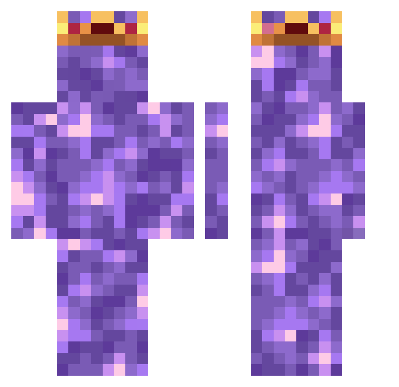 Sanderkir Minecraft skin, front and back view