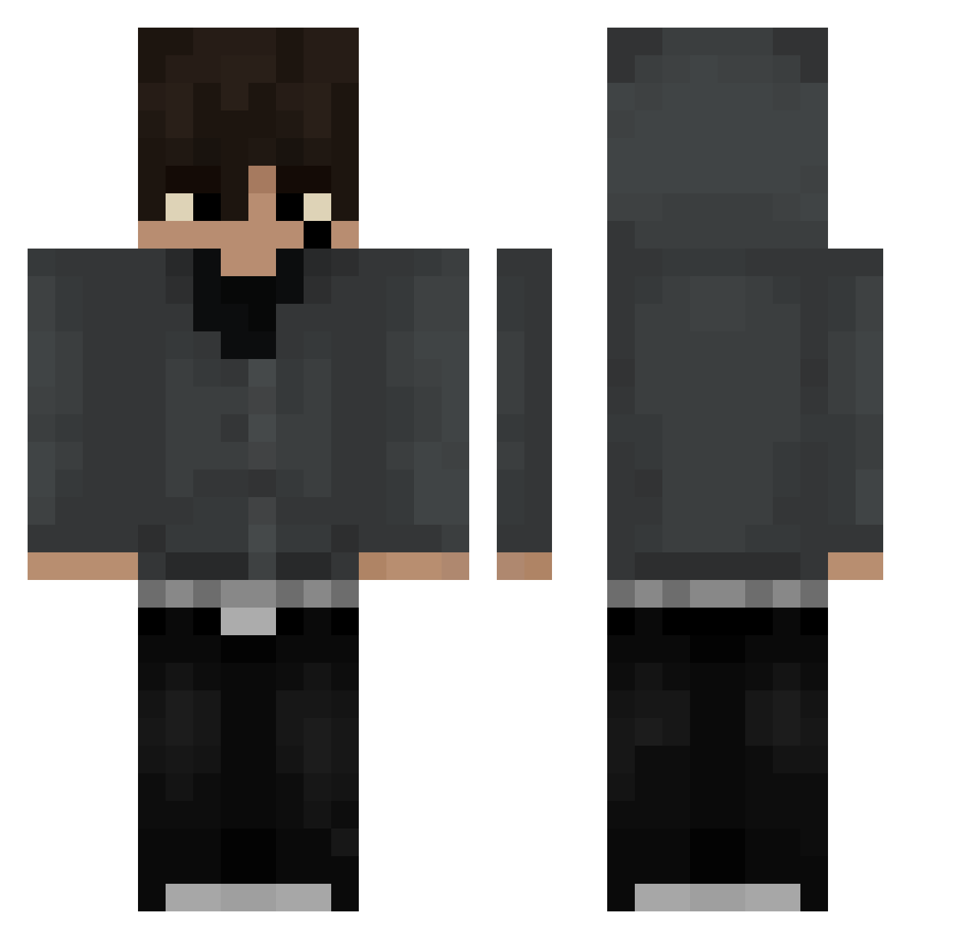 Yzsr Minecraft skin, front and back view