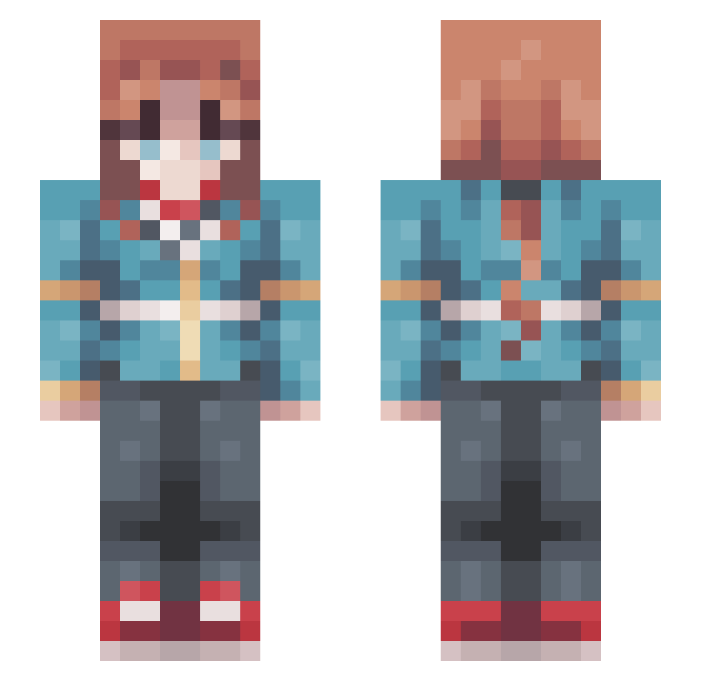KevinQlevin Minecraft skin, front and back view