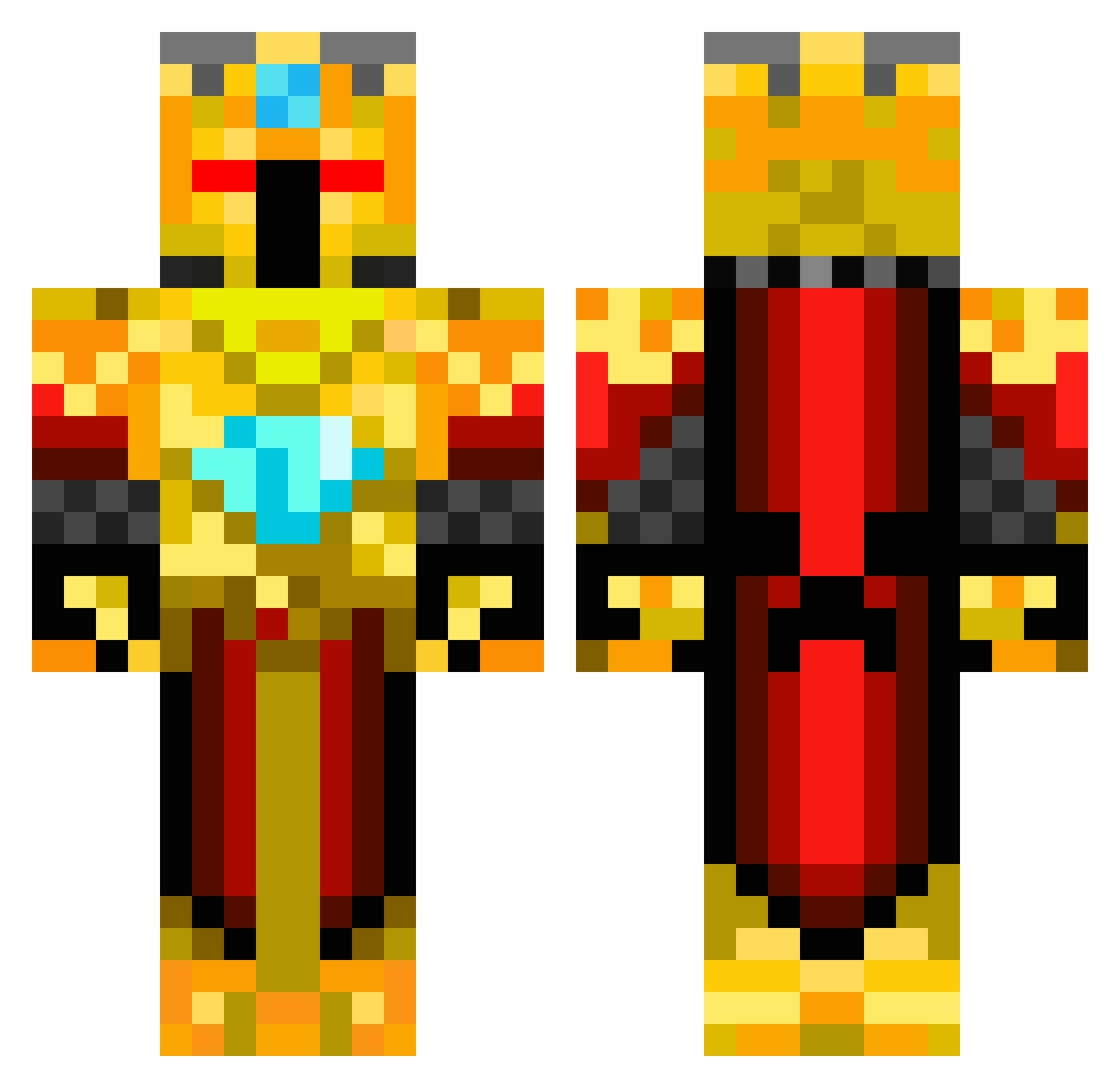 crazytrev Minecraft skin, front and back view