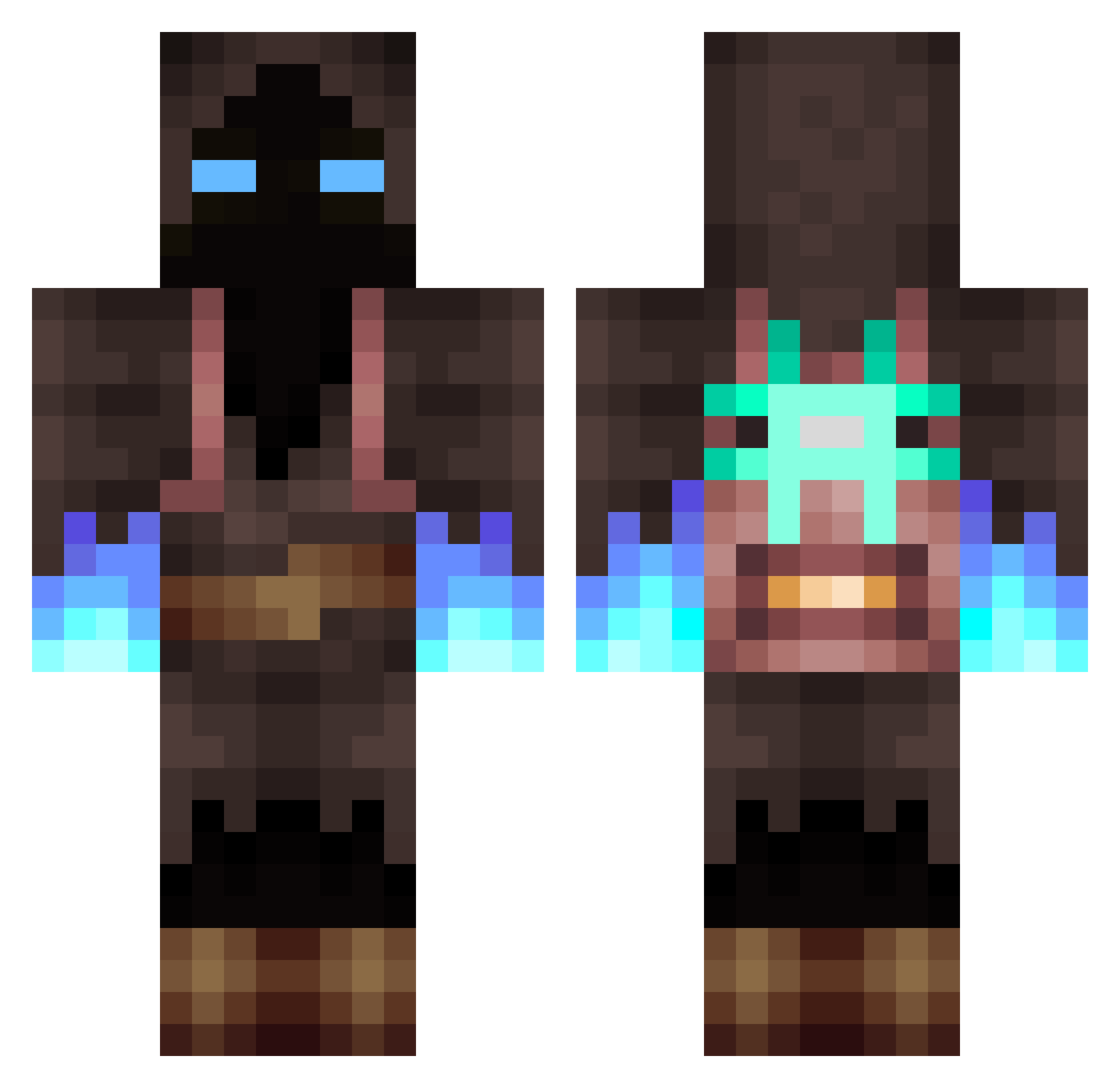 Morokei16 Minecraft skin, front and back view