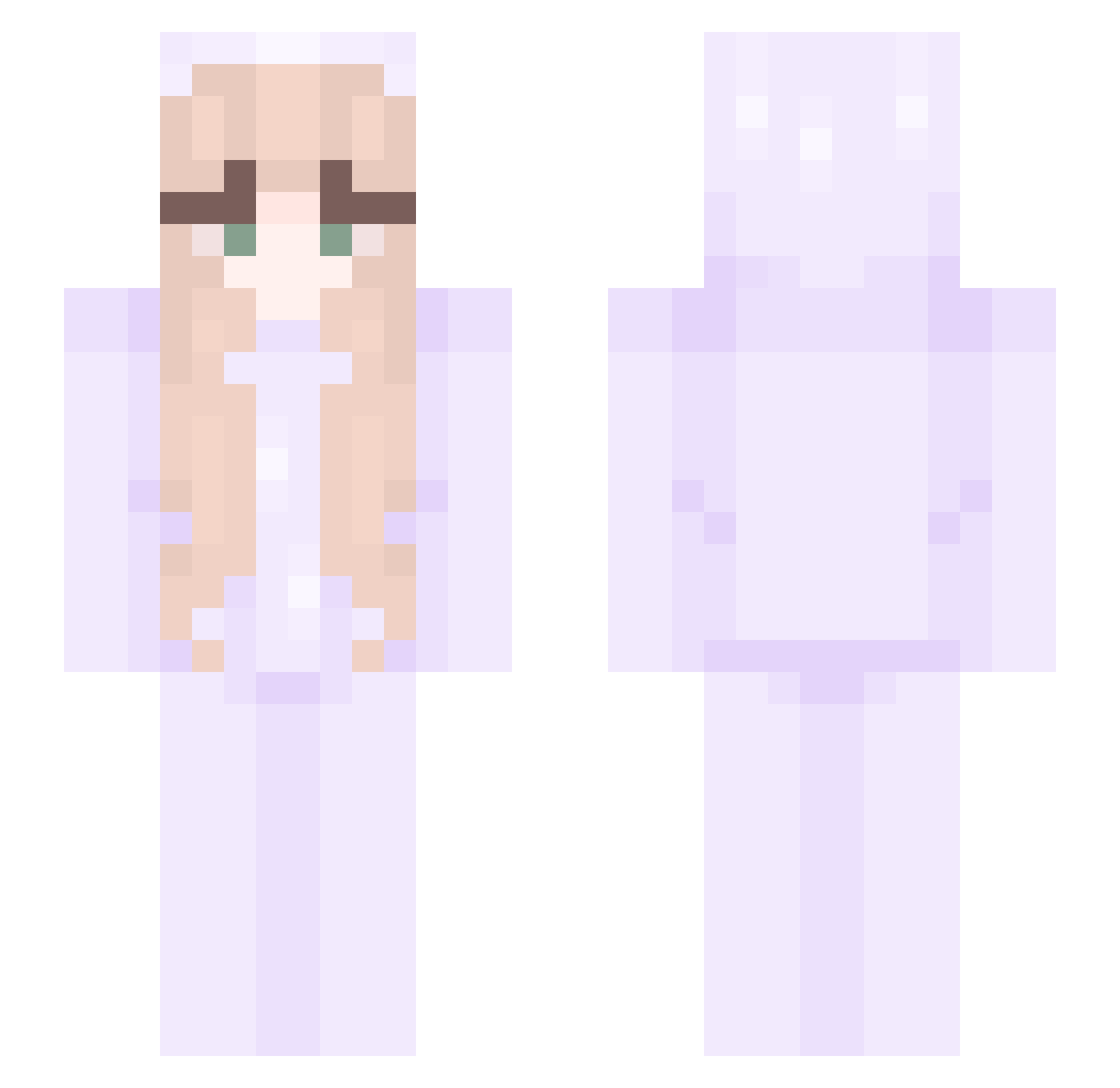 Lyvii Minecraft skin, front and back view