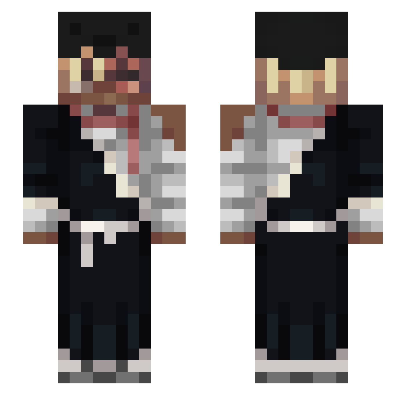 BearXV Minecraft skin, front and back view