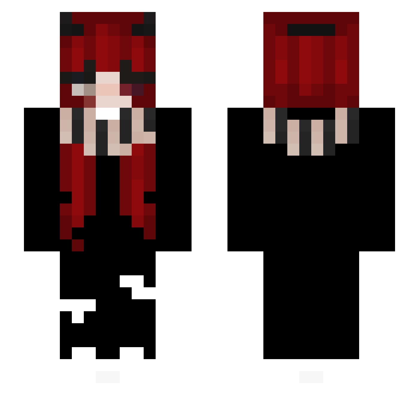 YamiKaneki Minecraft skin, front and back view