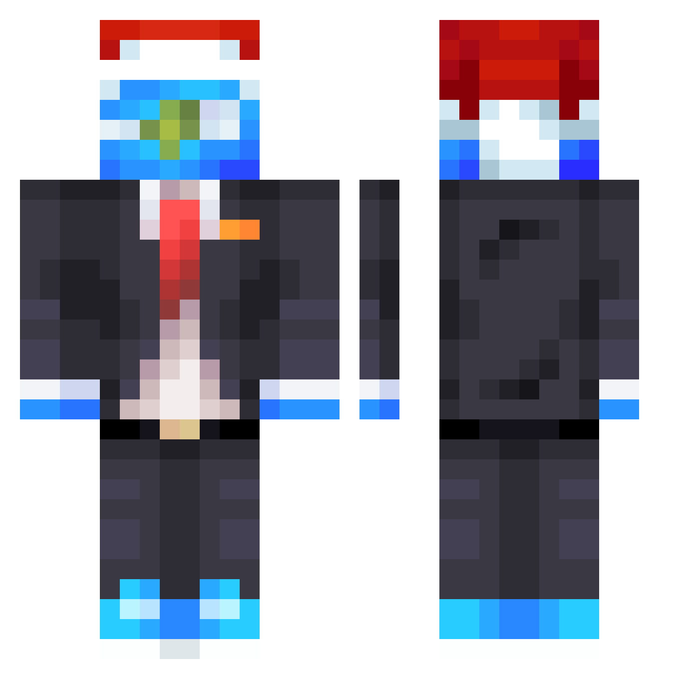 SpaargNuci Minecraft skin, front and back view