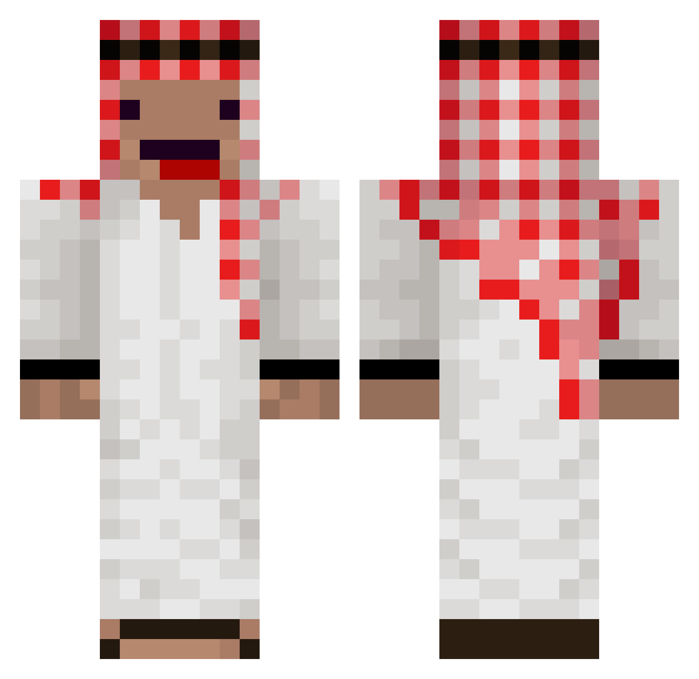 Smokeyte Minecraft skin, front and back view