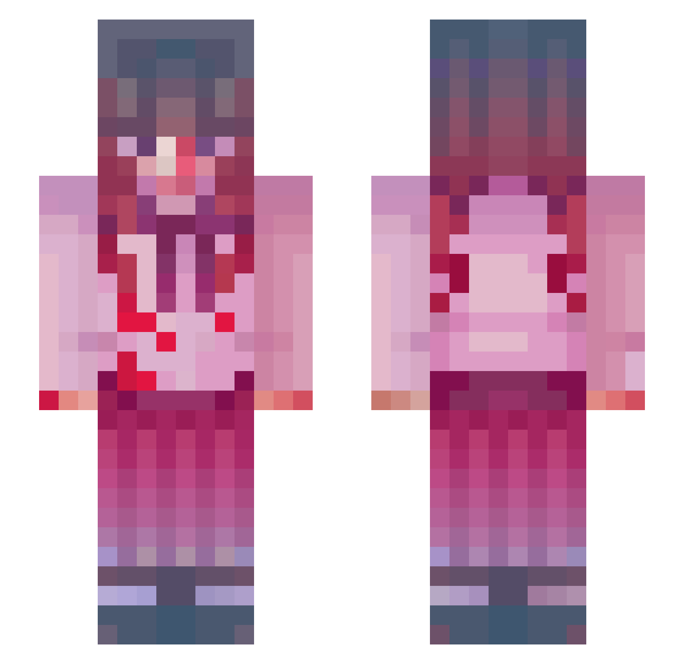 AnnieFT Minecraft skin, front and back view