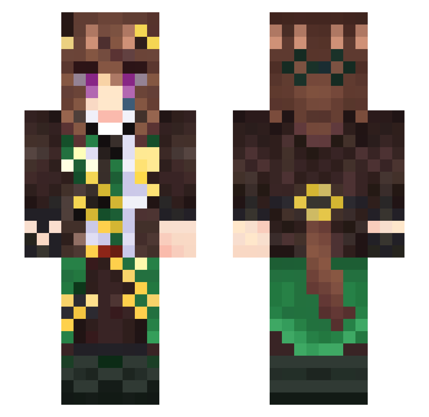 Dragonspikes74 Minecraft skin, front and back view