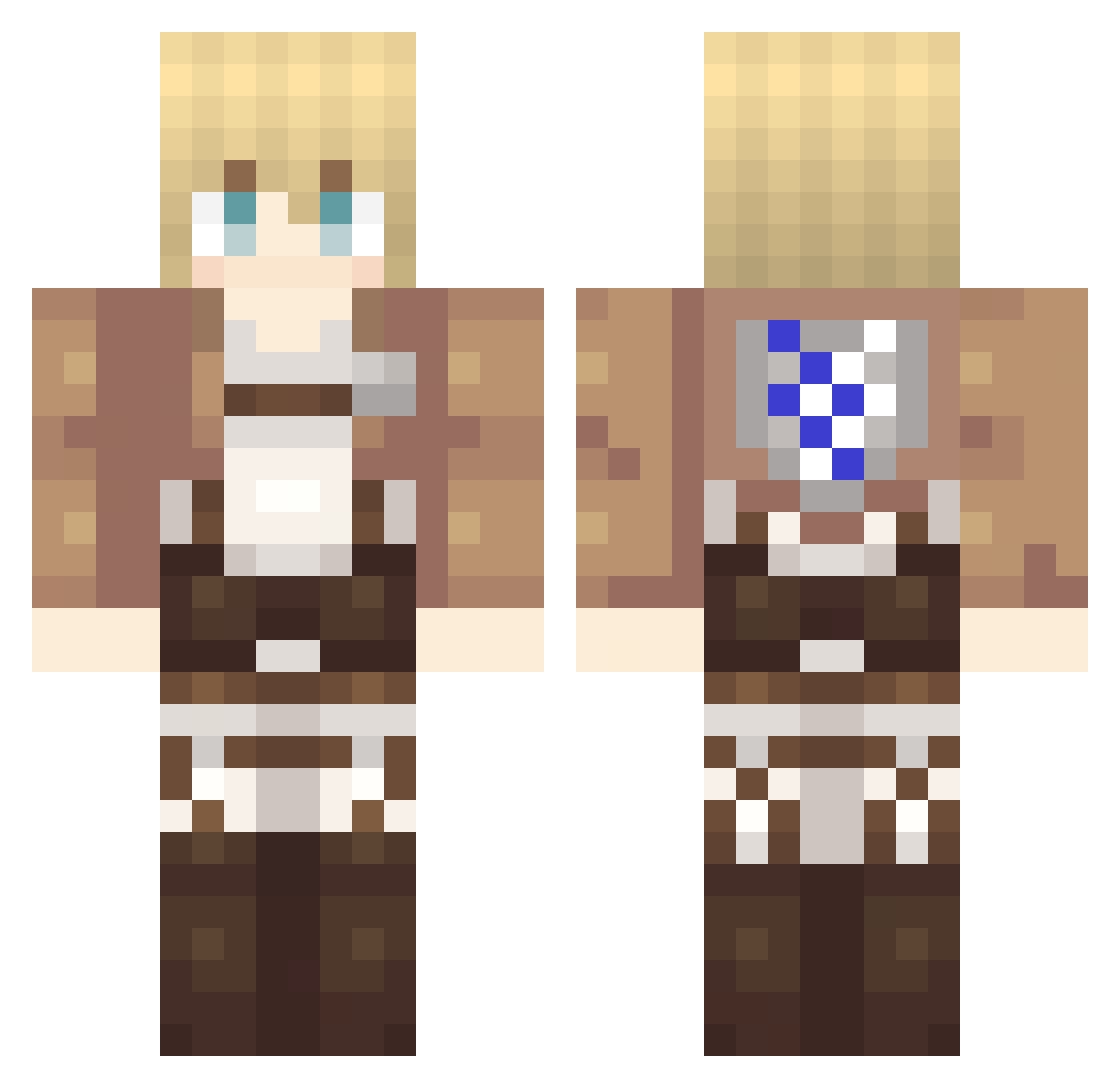 Parsival_ITA Minecraft skin, front and back view