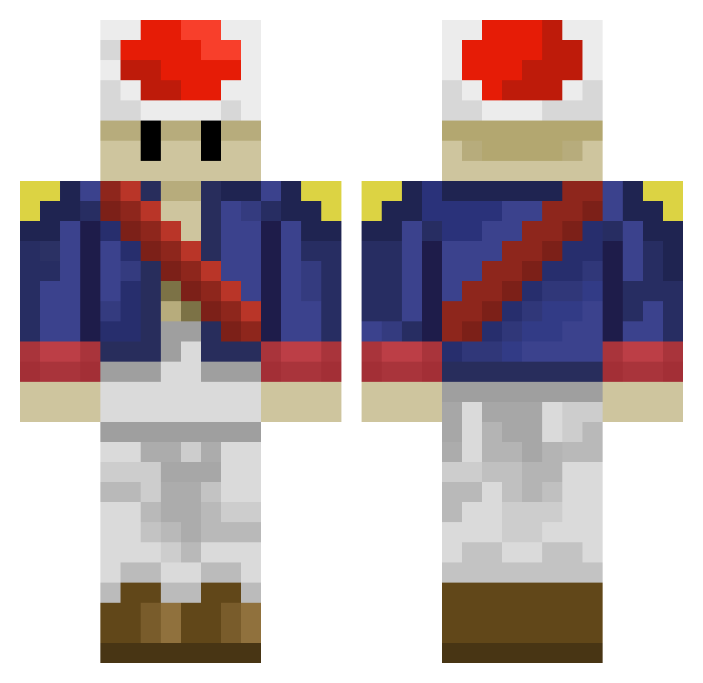 Alfster612 Minecraft skin, front and back view
