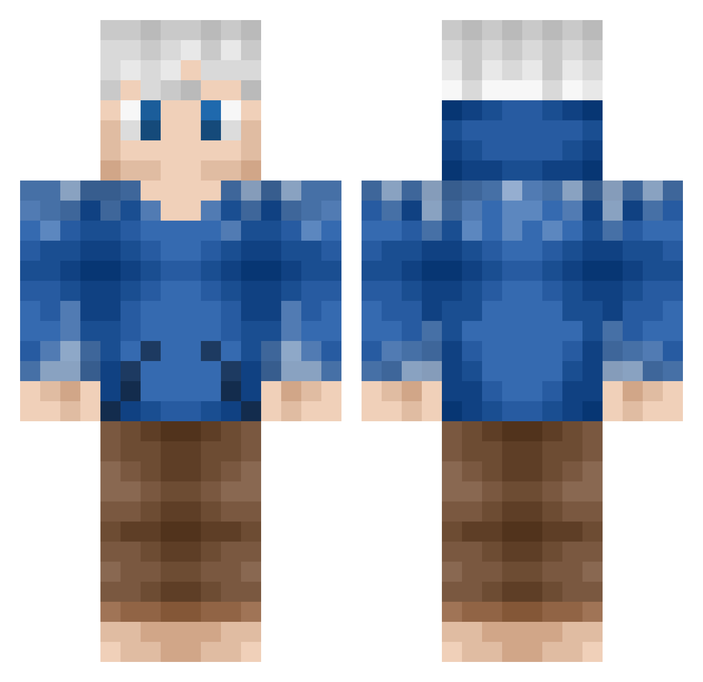 Fictional Minecraft skin, front and back view