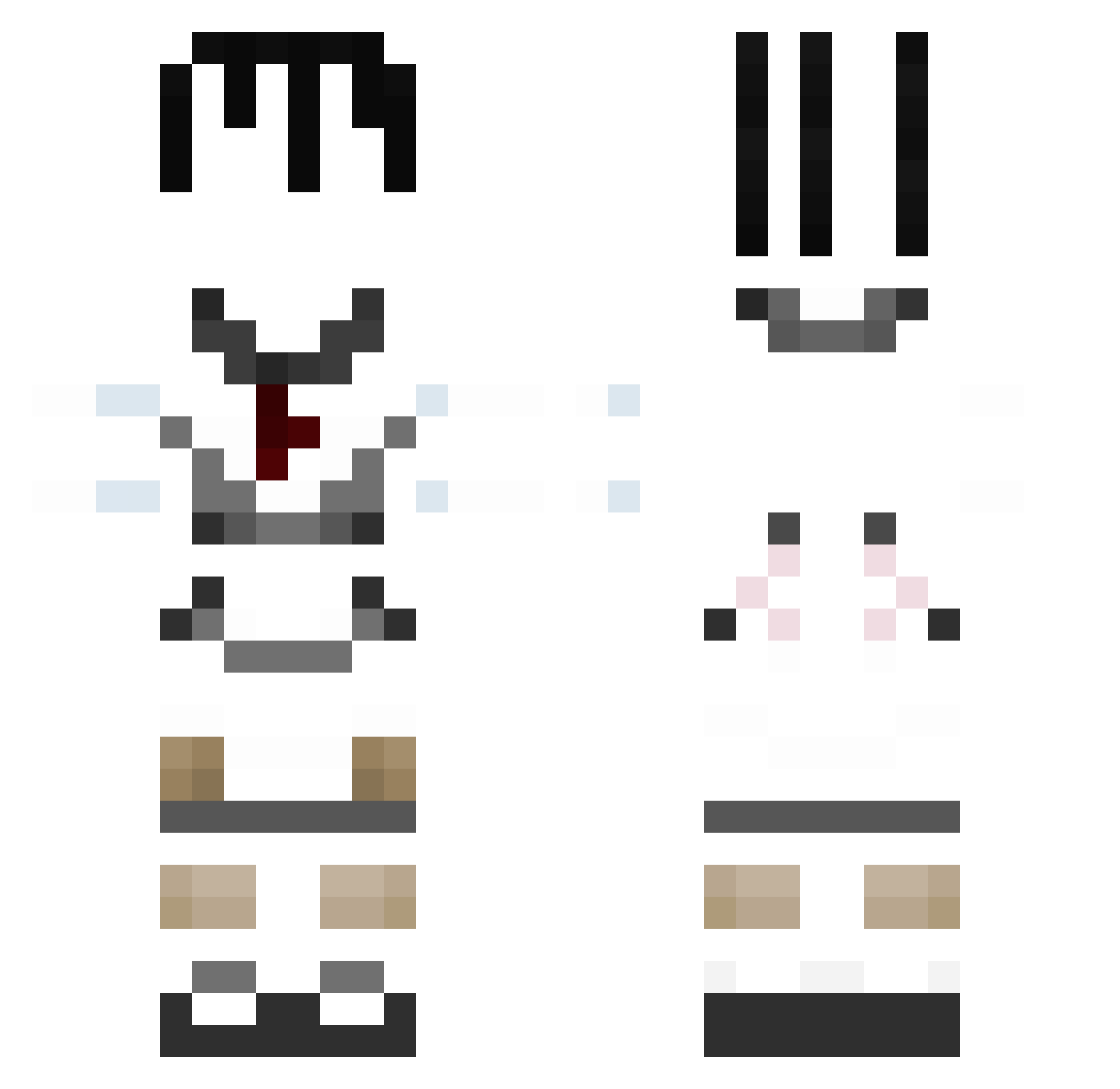 Big_Uzbek Minecraft skin, front and back view