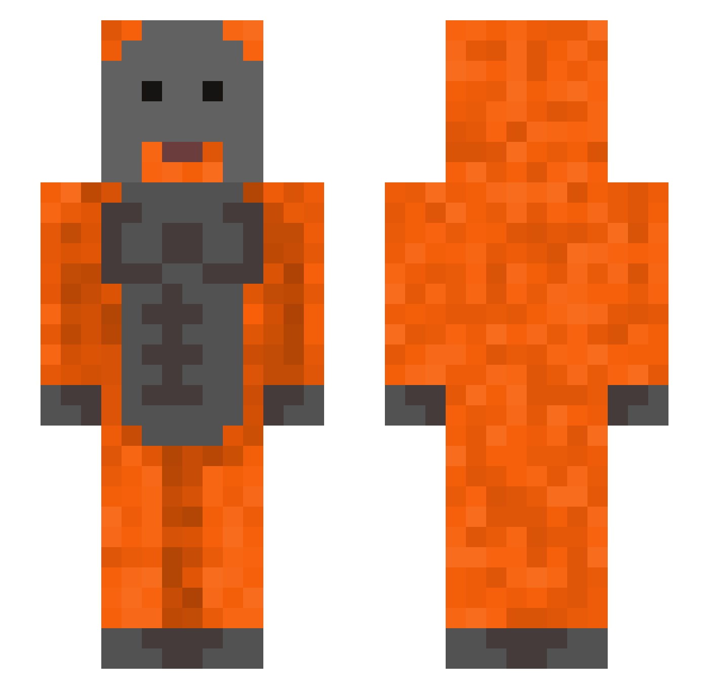 ItsBambu Minecraft skin, front and back view