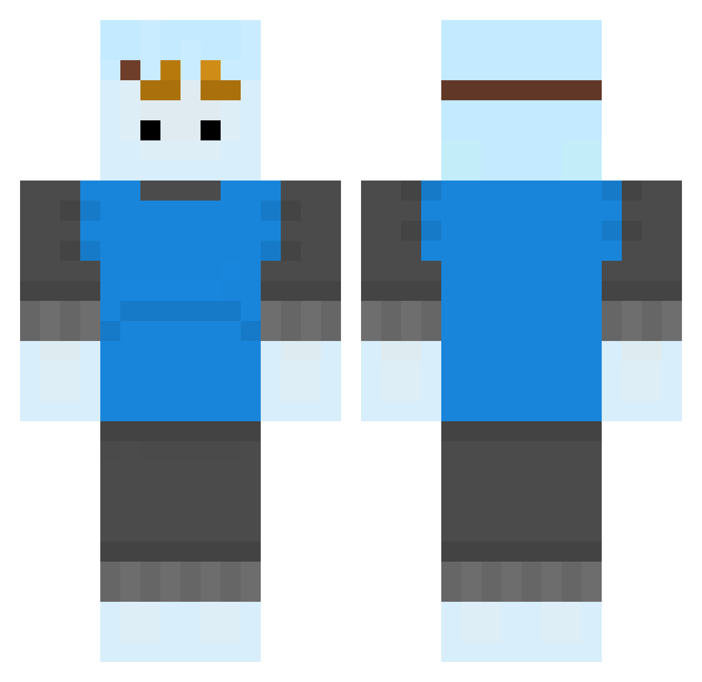 Cyoto_Snow Minecraft skin, front and back view
