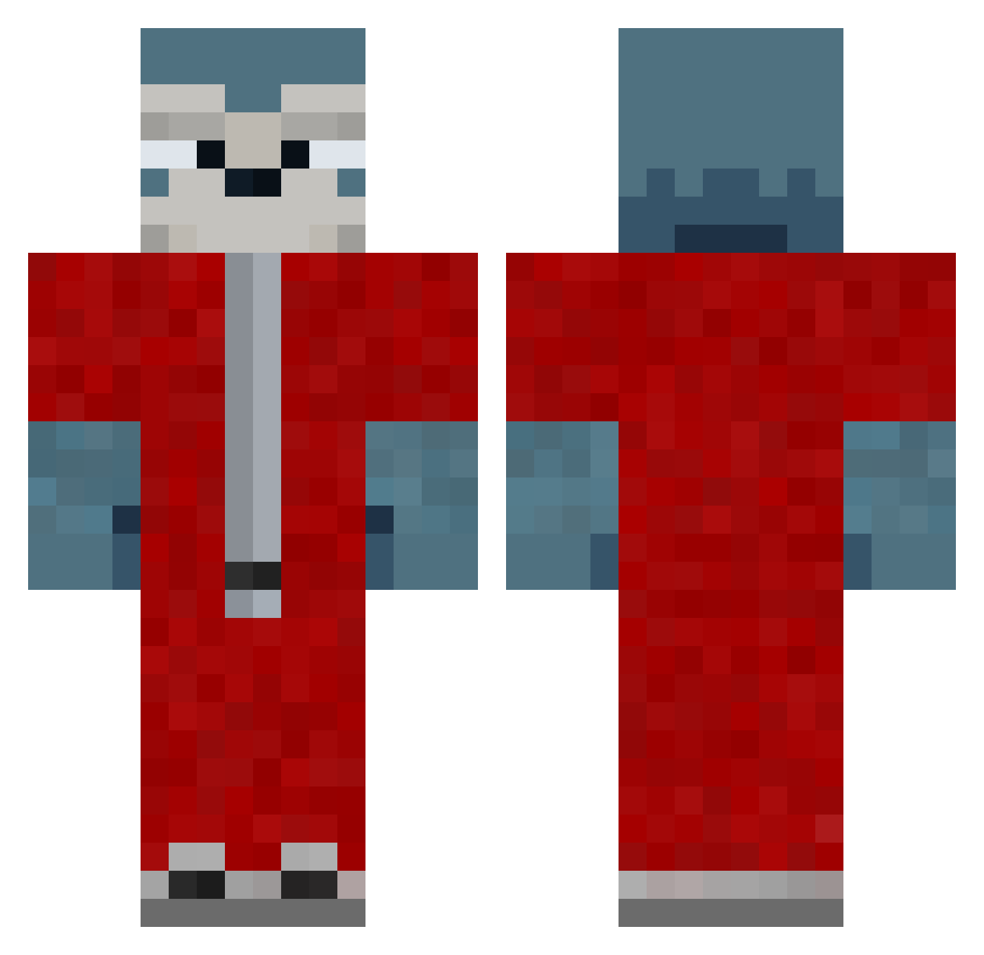 RauchInDerLunge Minecraft skin, front and back view