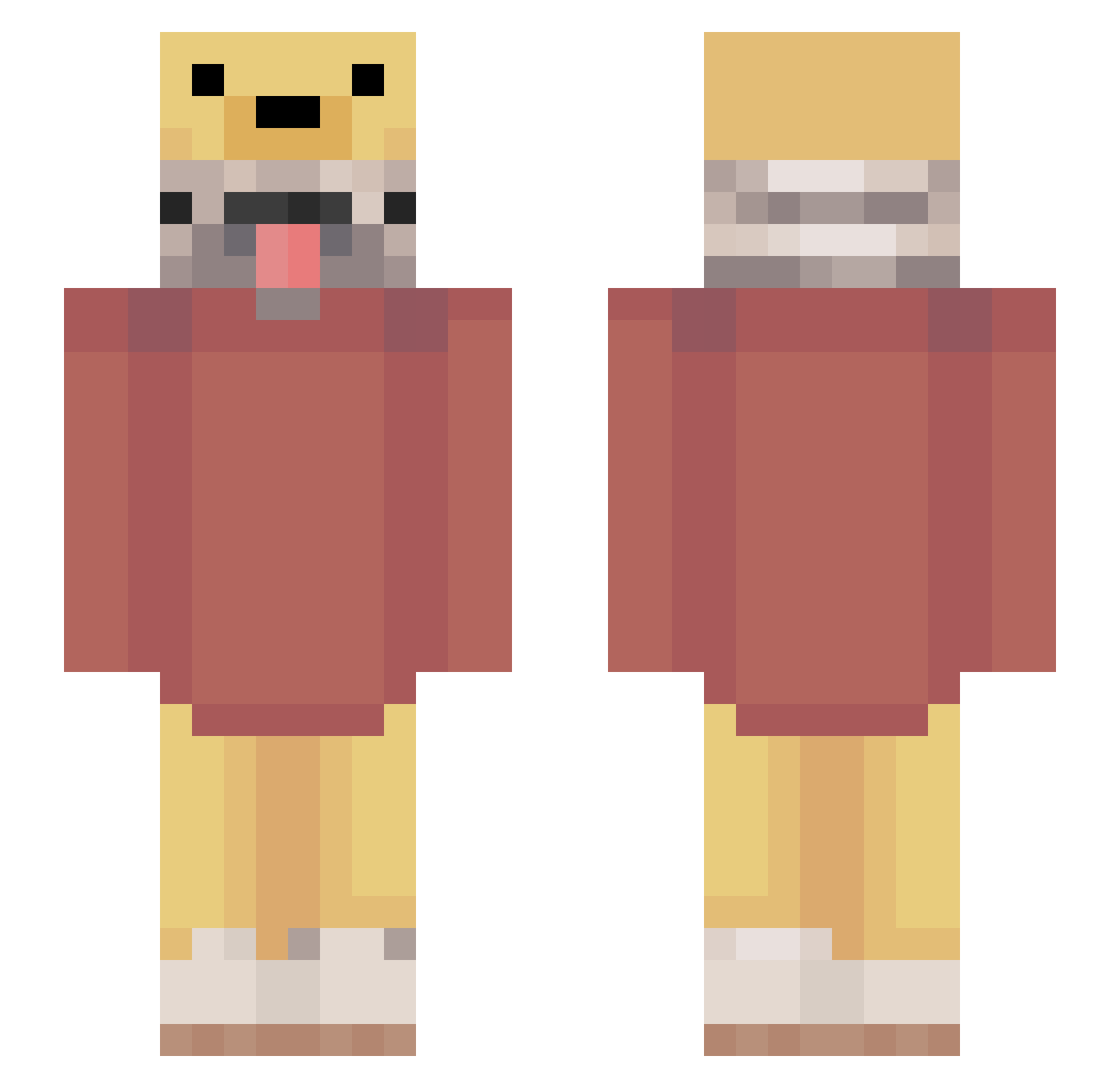 Erebus__0 Minecraft skin, front and back view