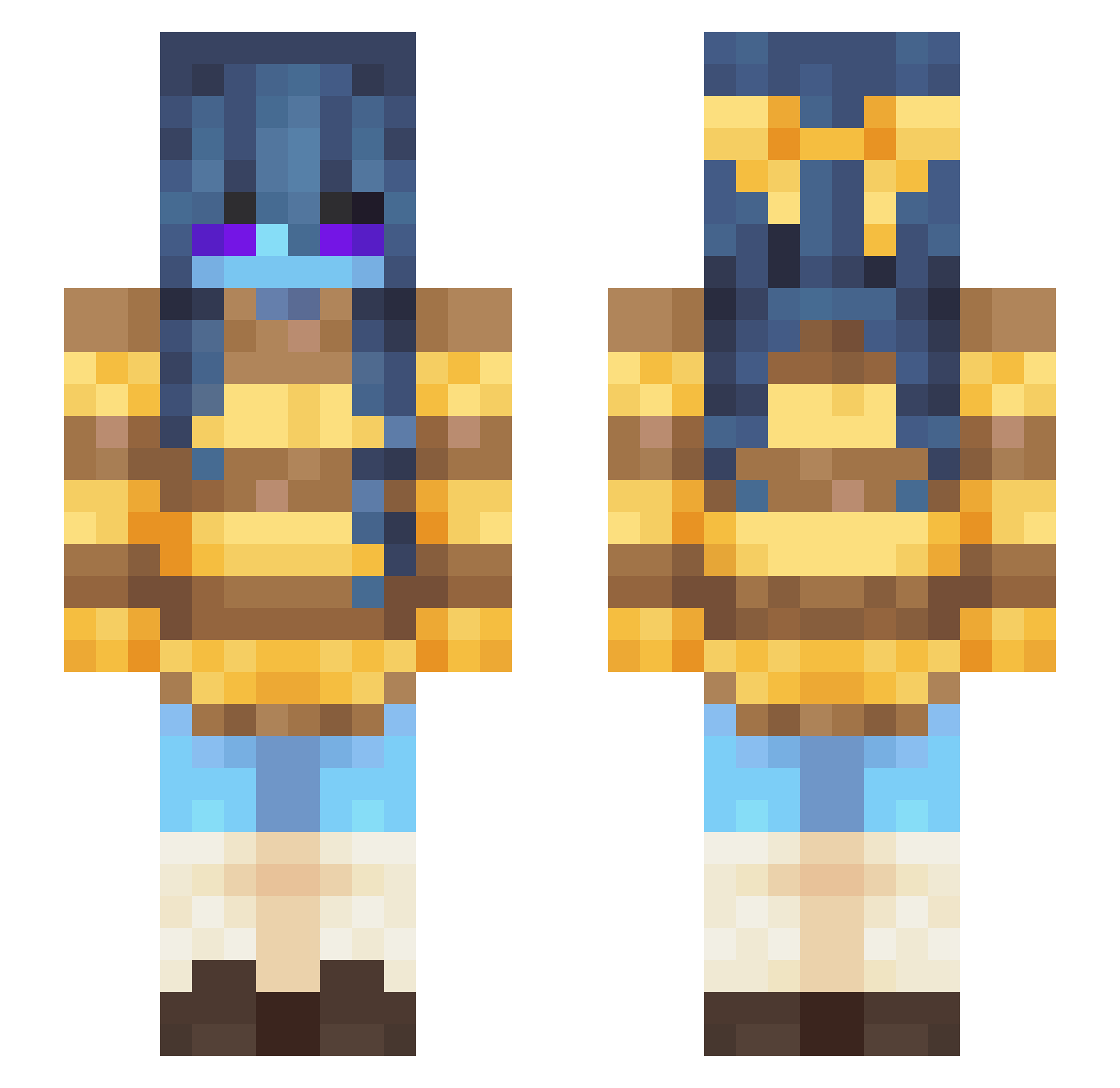 Setak1I Minecraft skin, front and back view