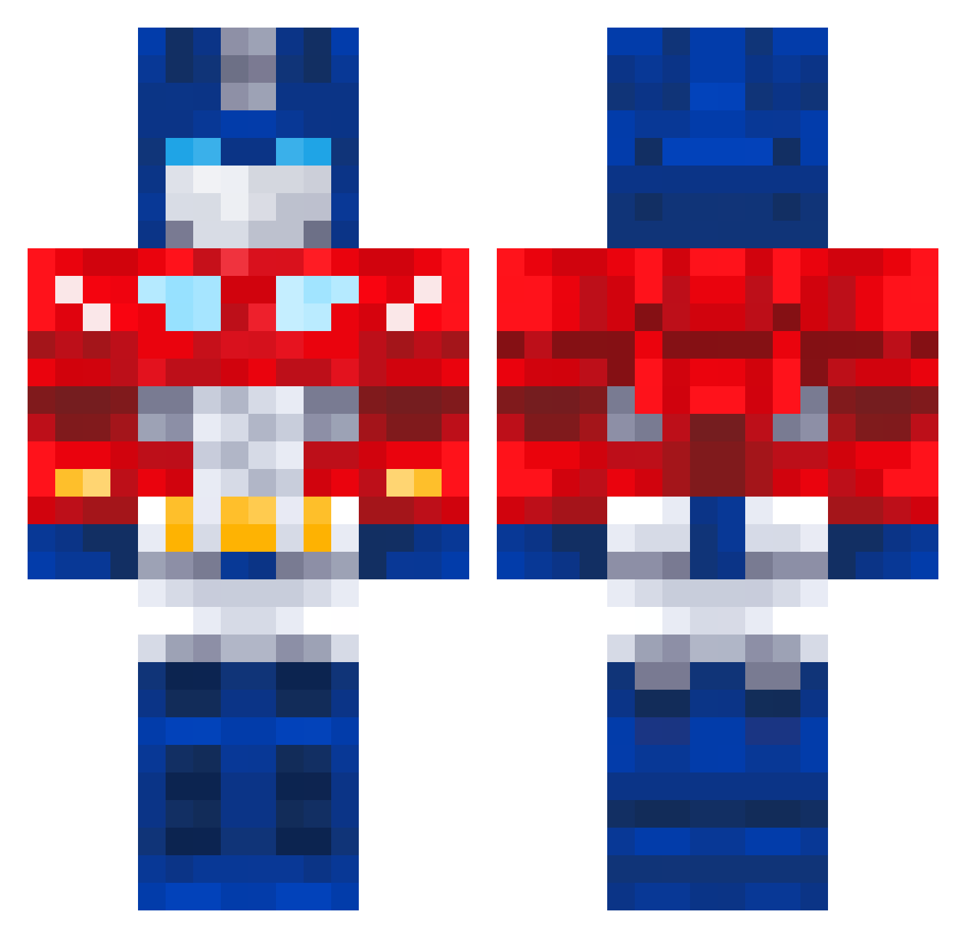 byrserker Minecraft skin, front and back view