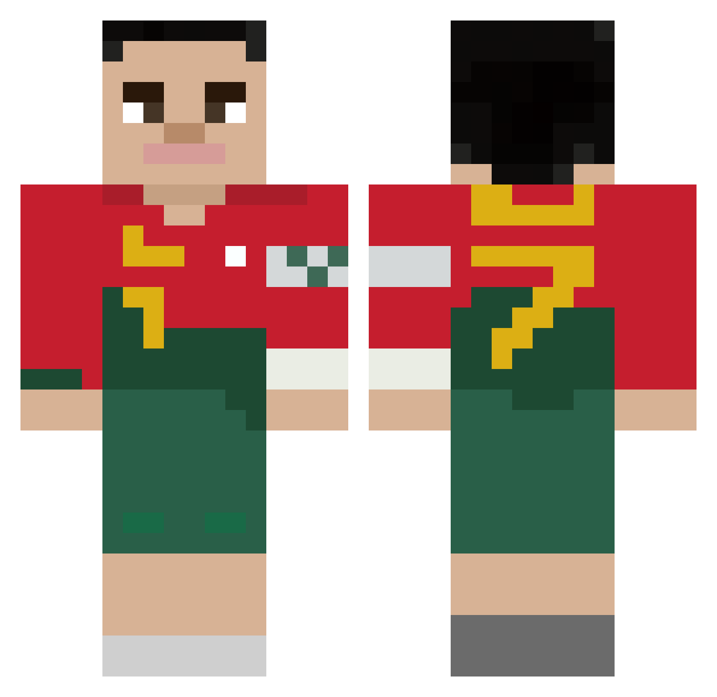 Vitaoz Minecraft skin, front and back view