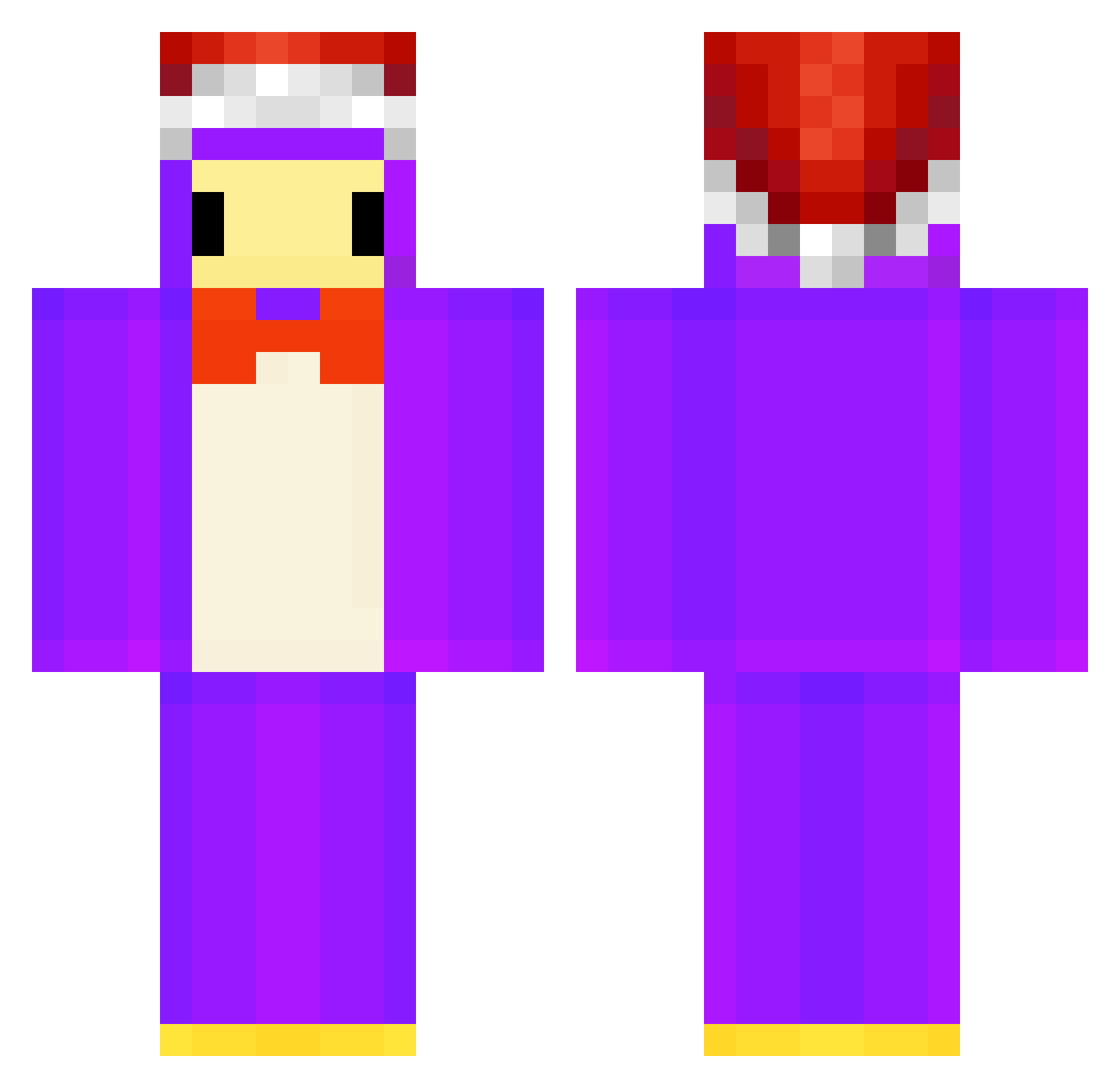 Cookouts Minecraft skin, front and back view