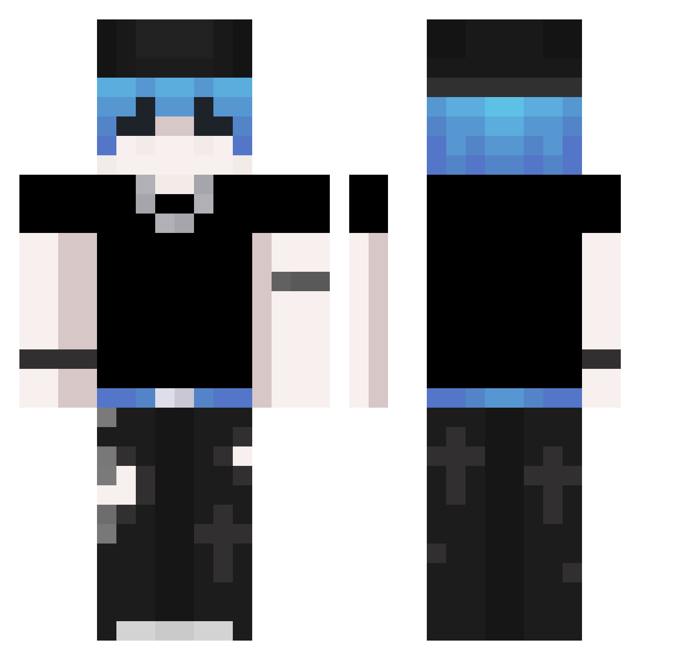 Mazowski Minecraft skin, front and back view