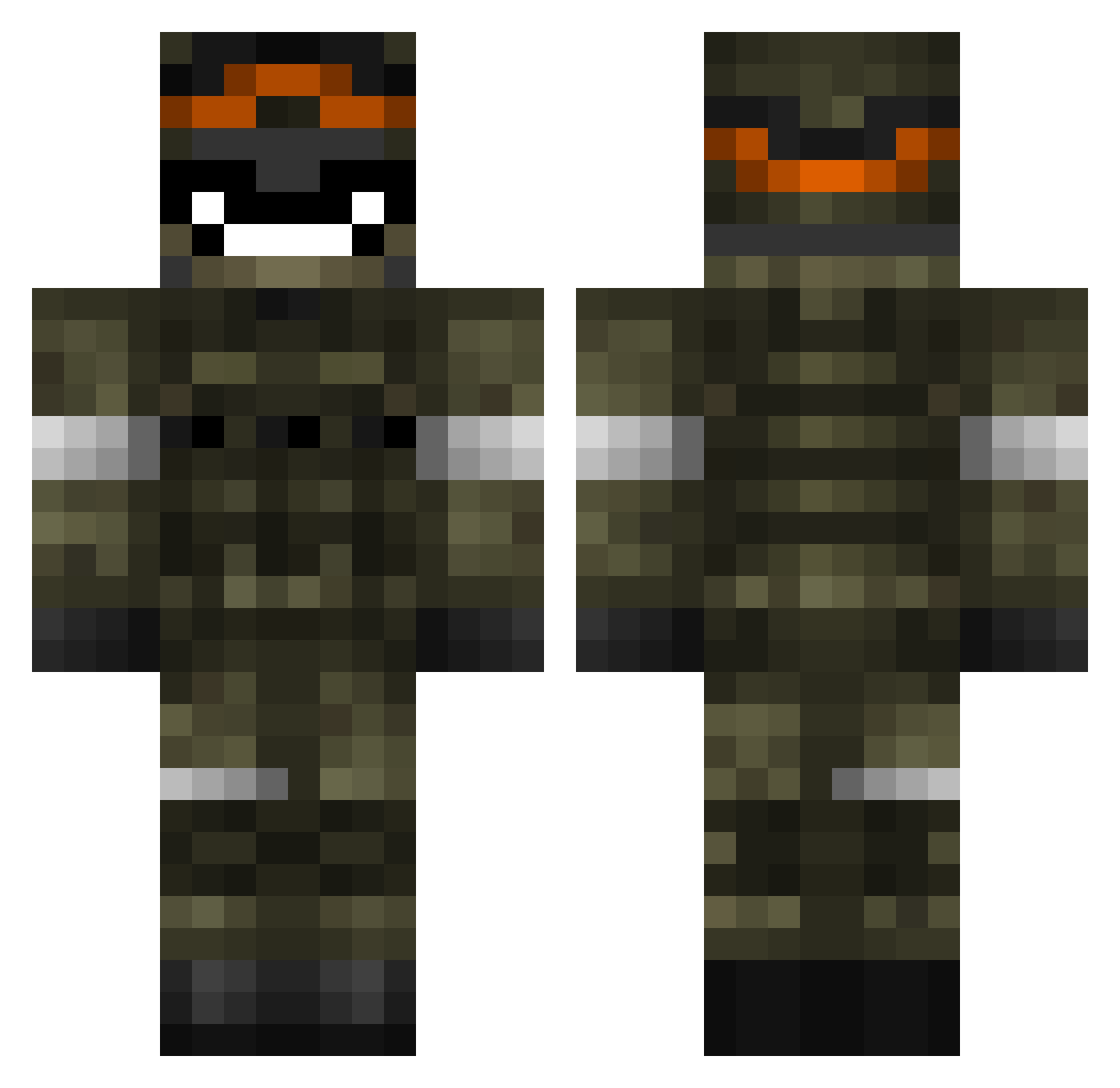 Mohuna Minecraft skin, front and back view