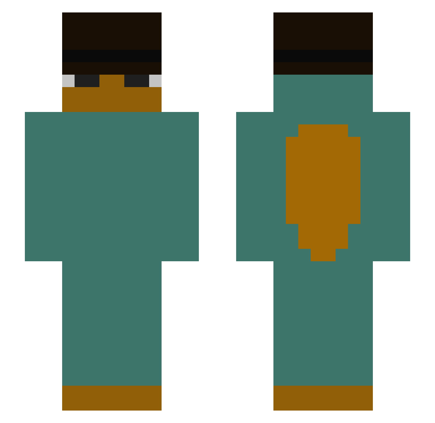 Jeffrey001 Minecraft skin, front and back view