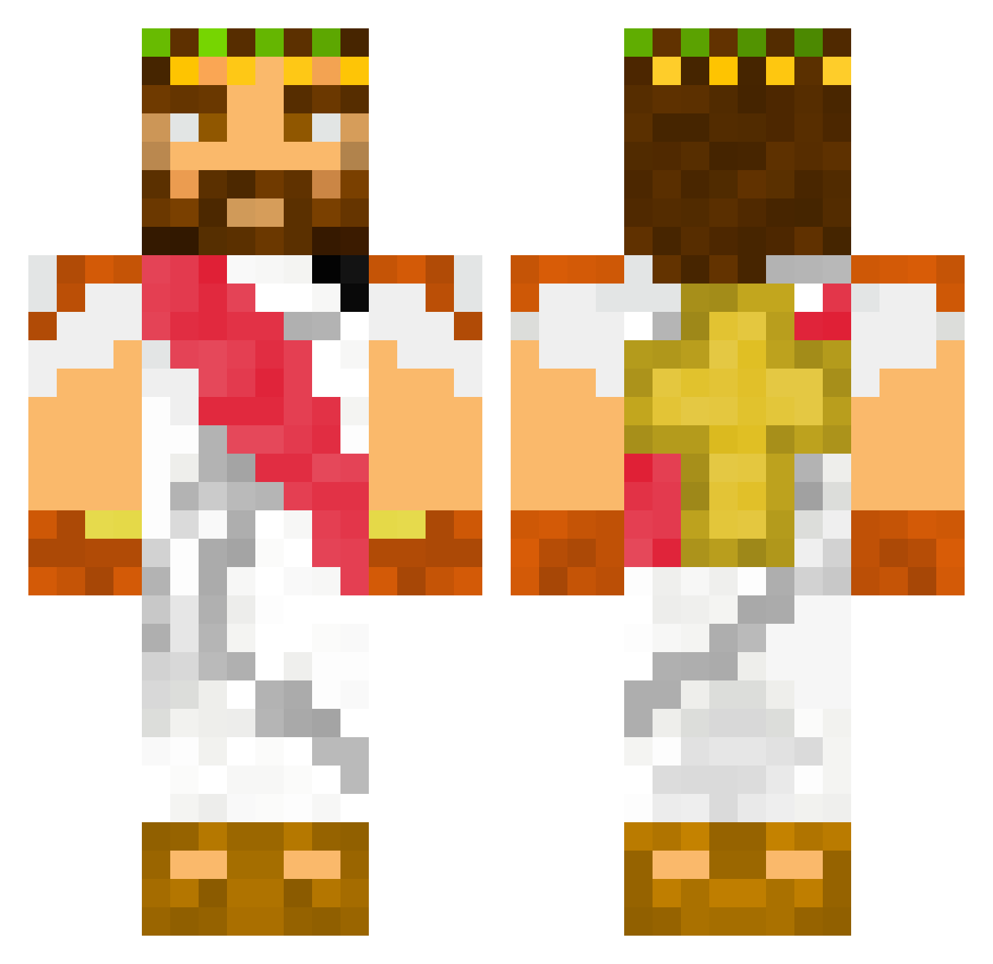 LuxFowl Minecraft skin, front and back view