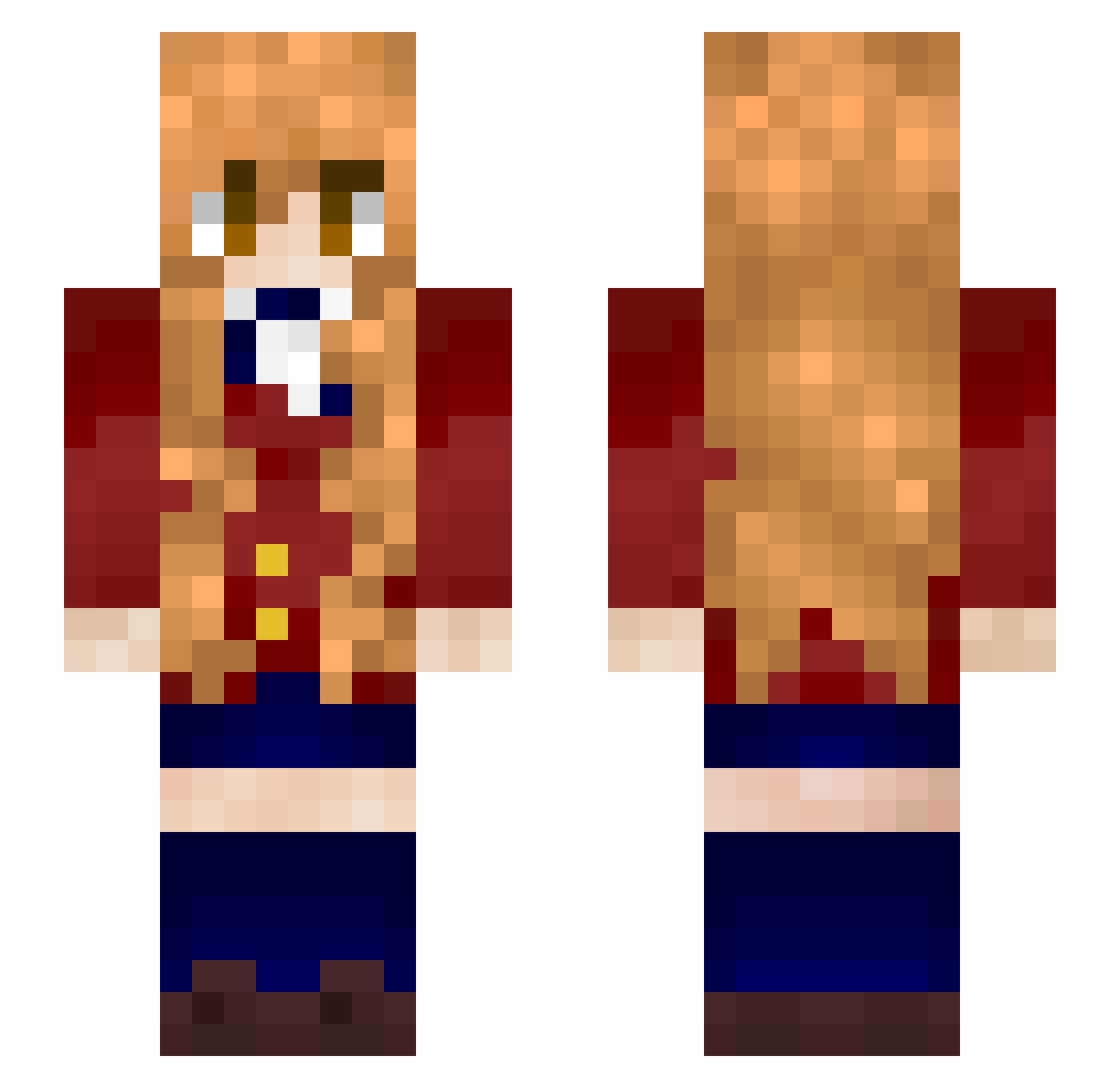 iHastyPack Minecraft skin, front and back view