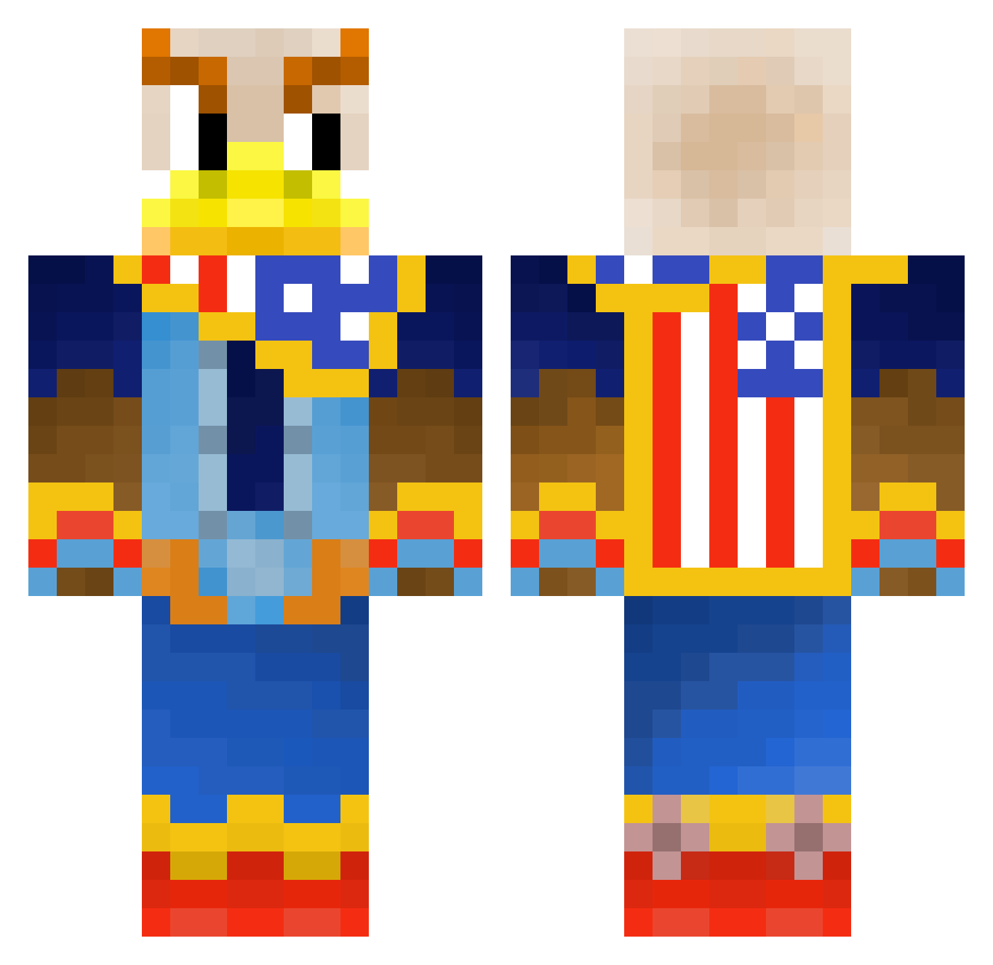 LokoRondo Minecraft skin, front and back view