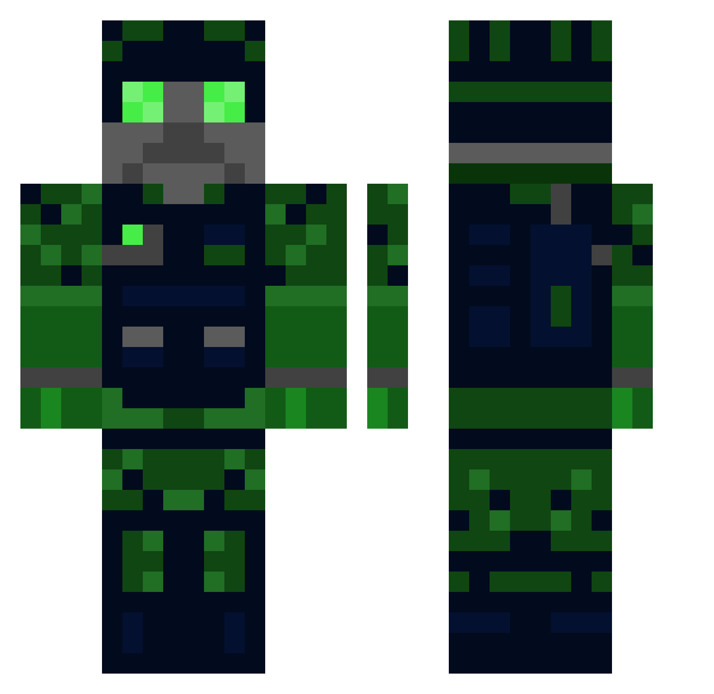 CptTang Minecraft skin, front and back view
