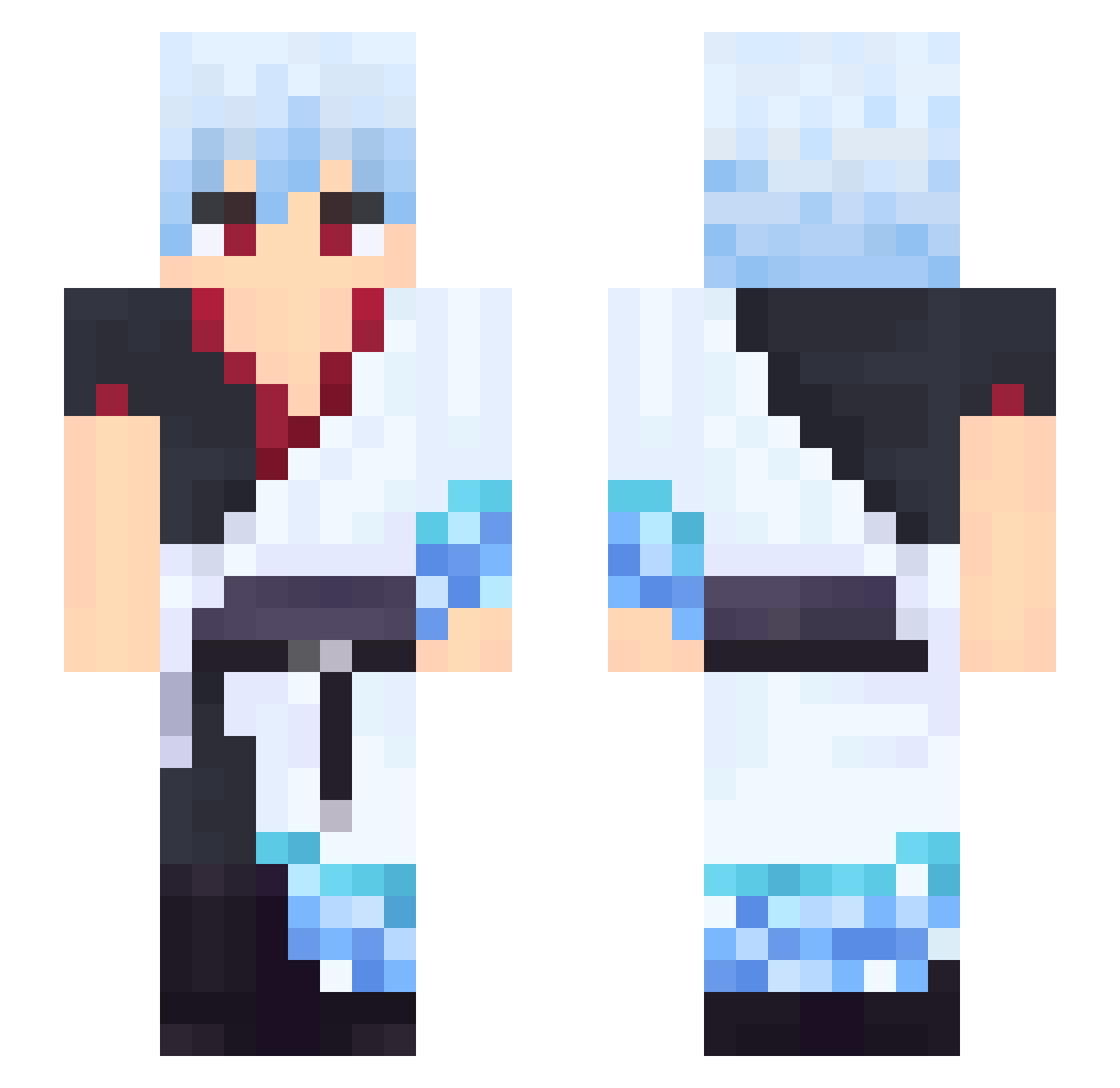 squiddycheese Minecraft skin, front and back view
