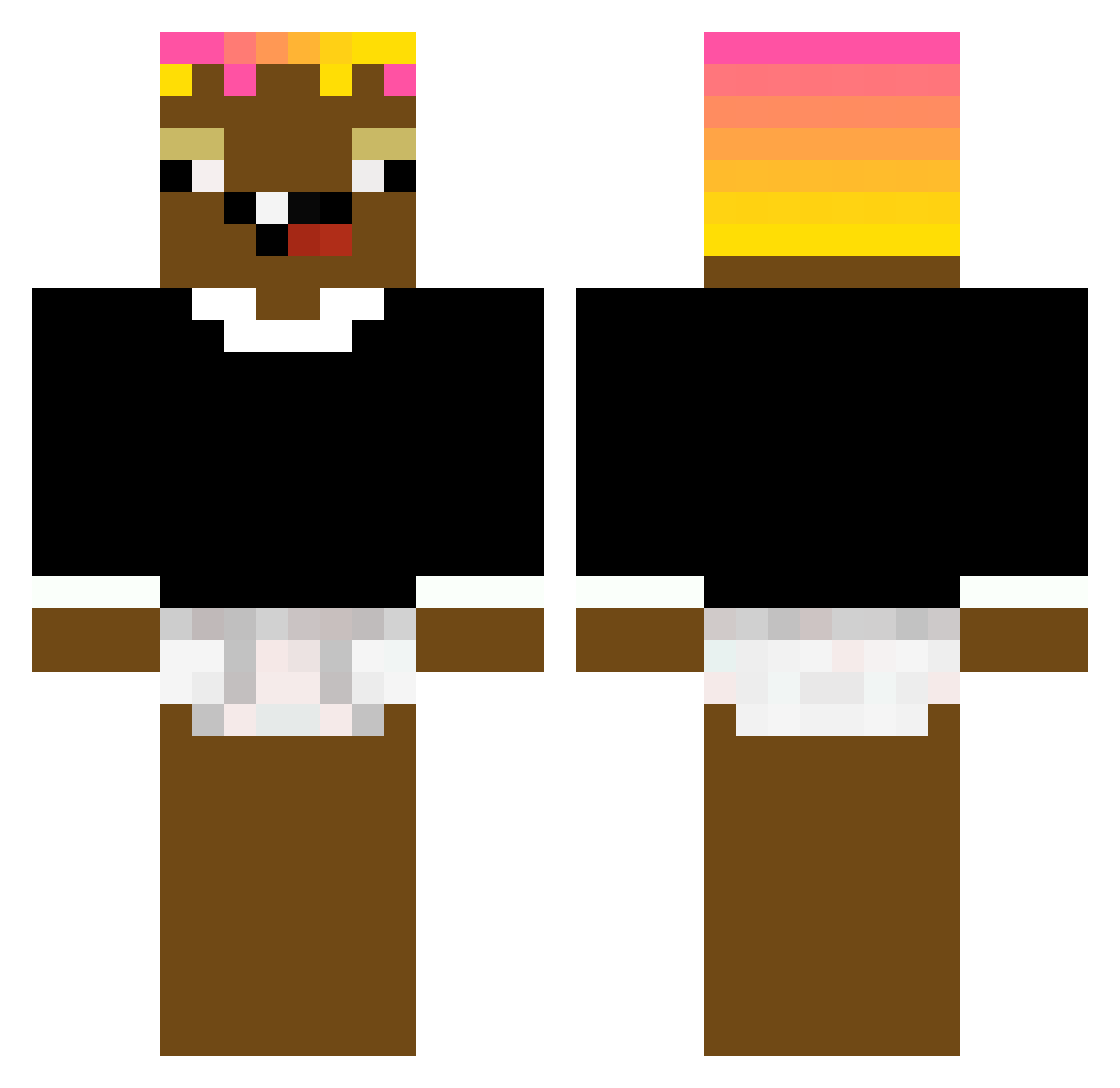 NATINXL Minecraft skin, front and back view