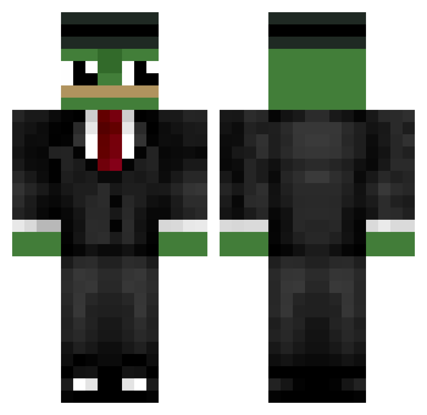 ItzKibo Minecraft skin, front and back view