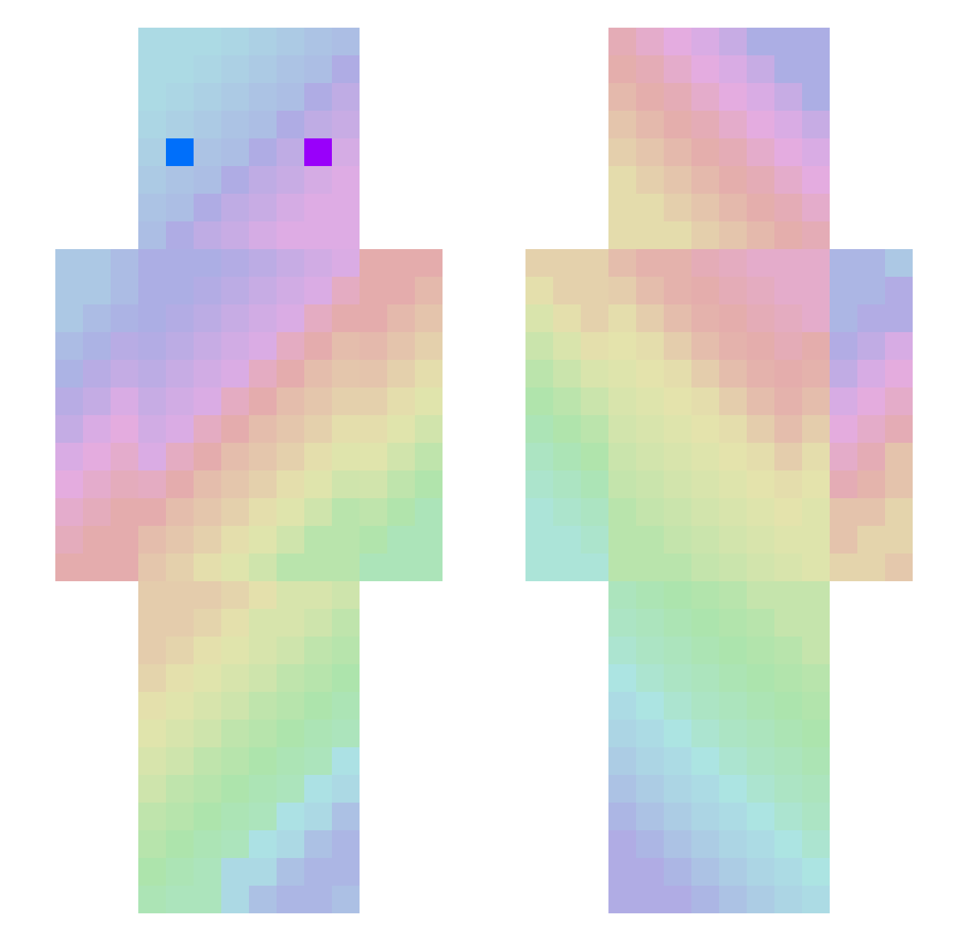Sol_Prism Minecraft skin, front and back view
