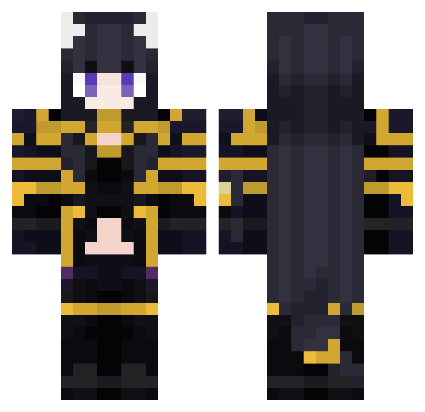 Yafa1710 Minecraft skin, front and back view